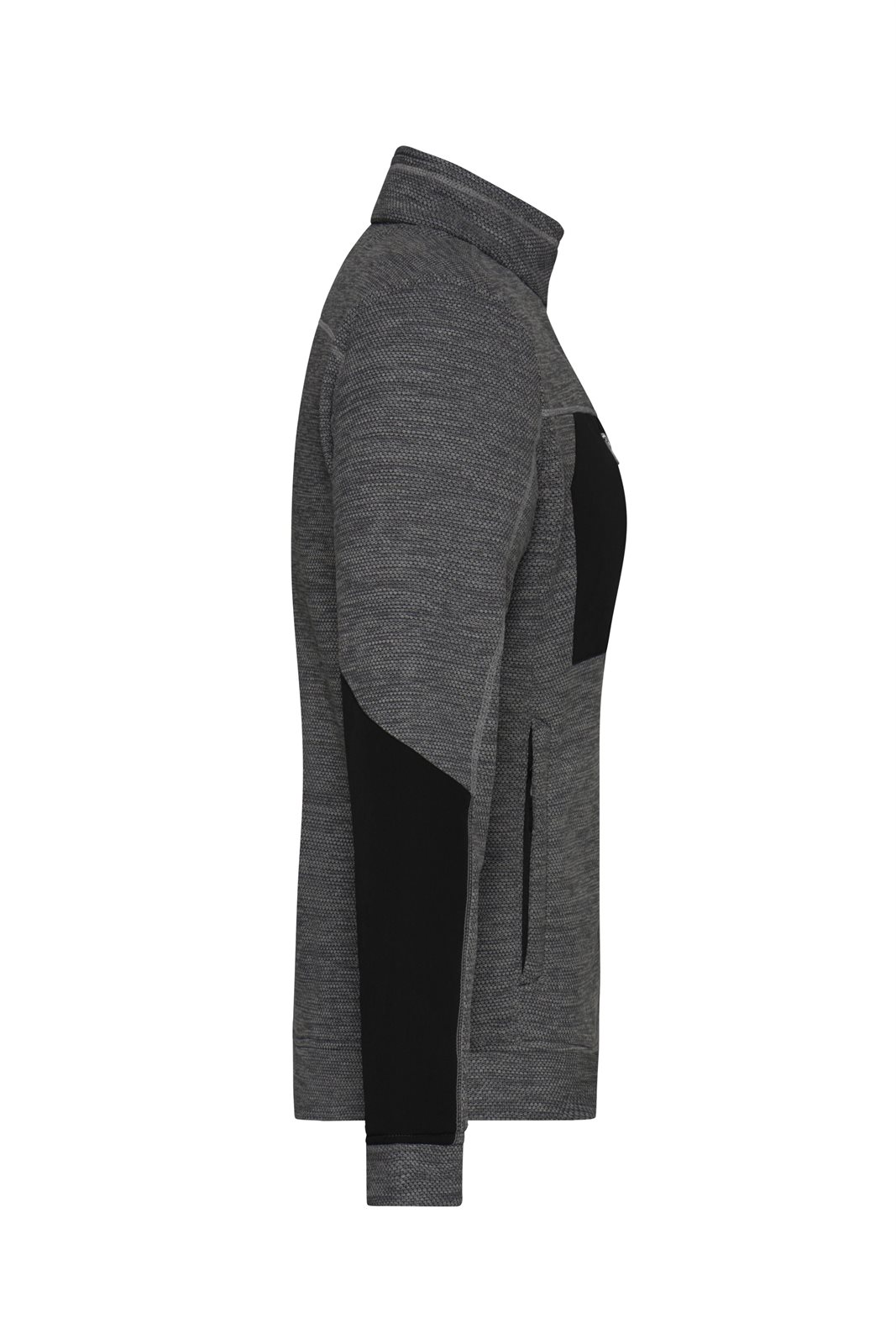 Jacke Damen Schwarz/Grau – Ladies' Structure Fleece Jacket GRS, Detailansicht
