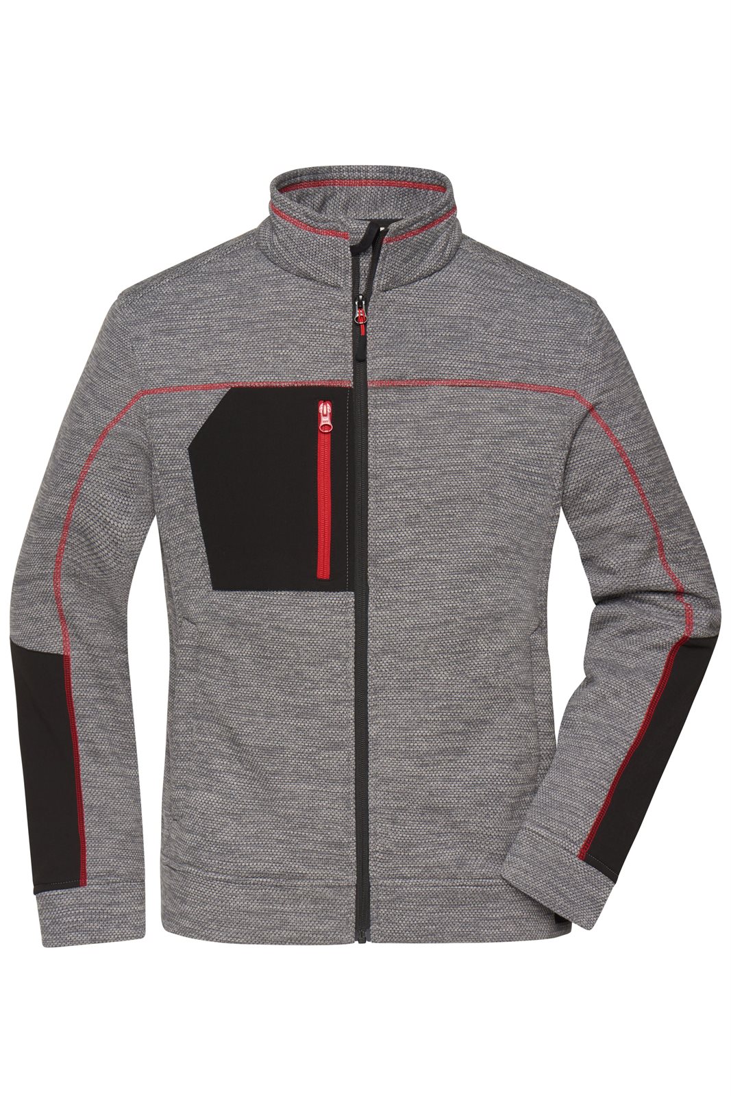 Jacke Damen Grau/Schwarz/Rot – Ladies' Structure Fleece Jacket GRS