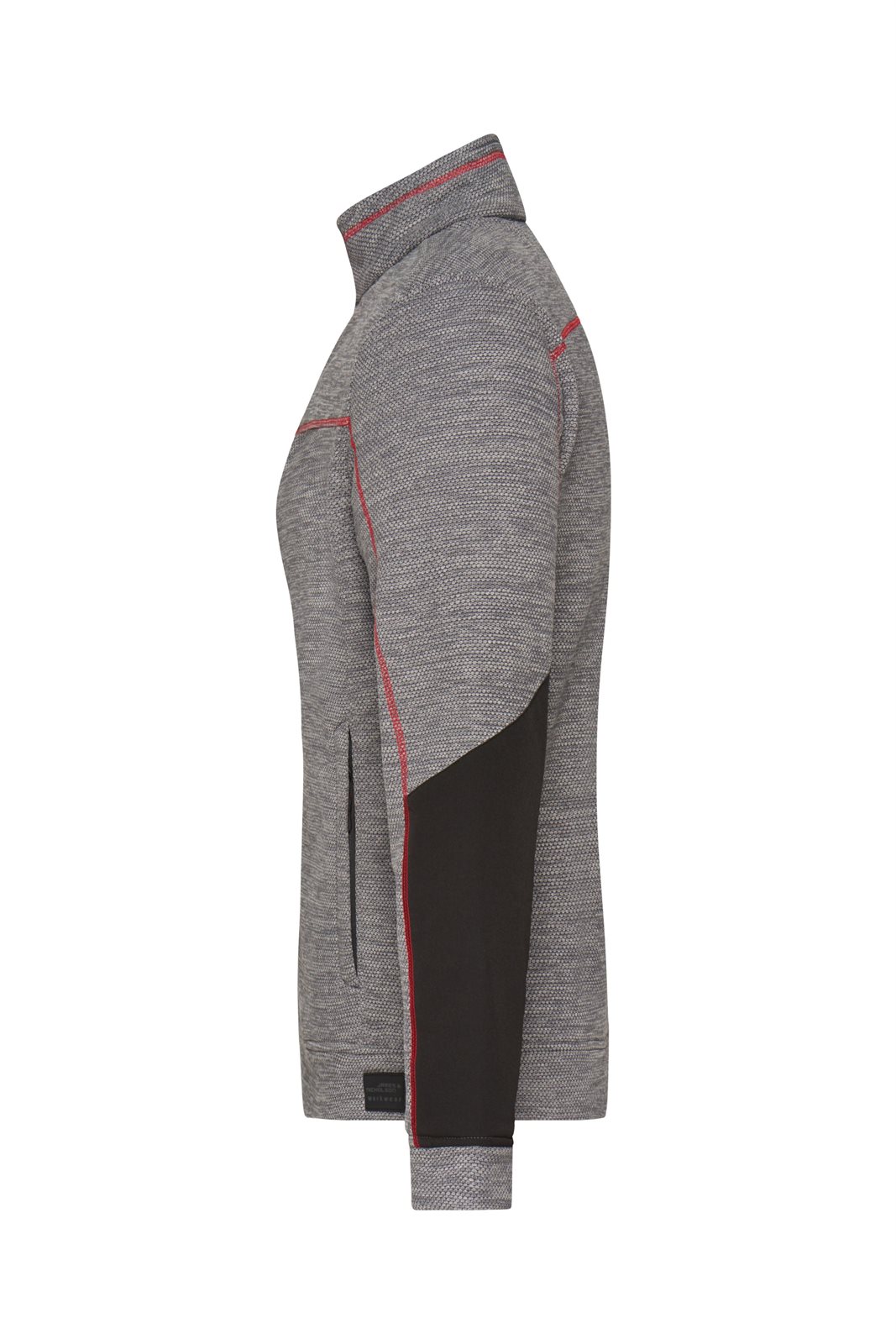 Jacke Damen Grau/Schwarz/Rot – Ladies' Structure Fleece Jacket GRS, Detailansicht