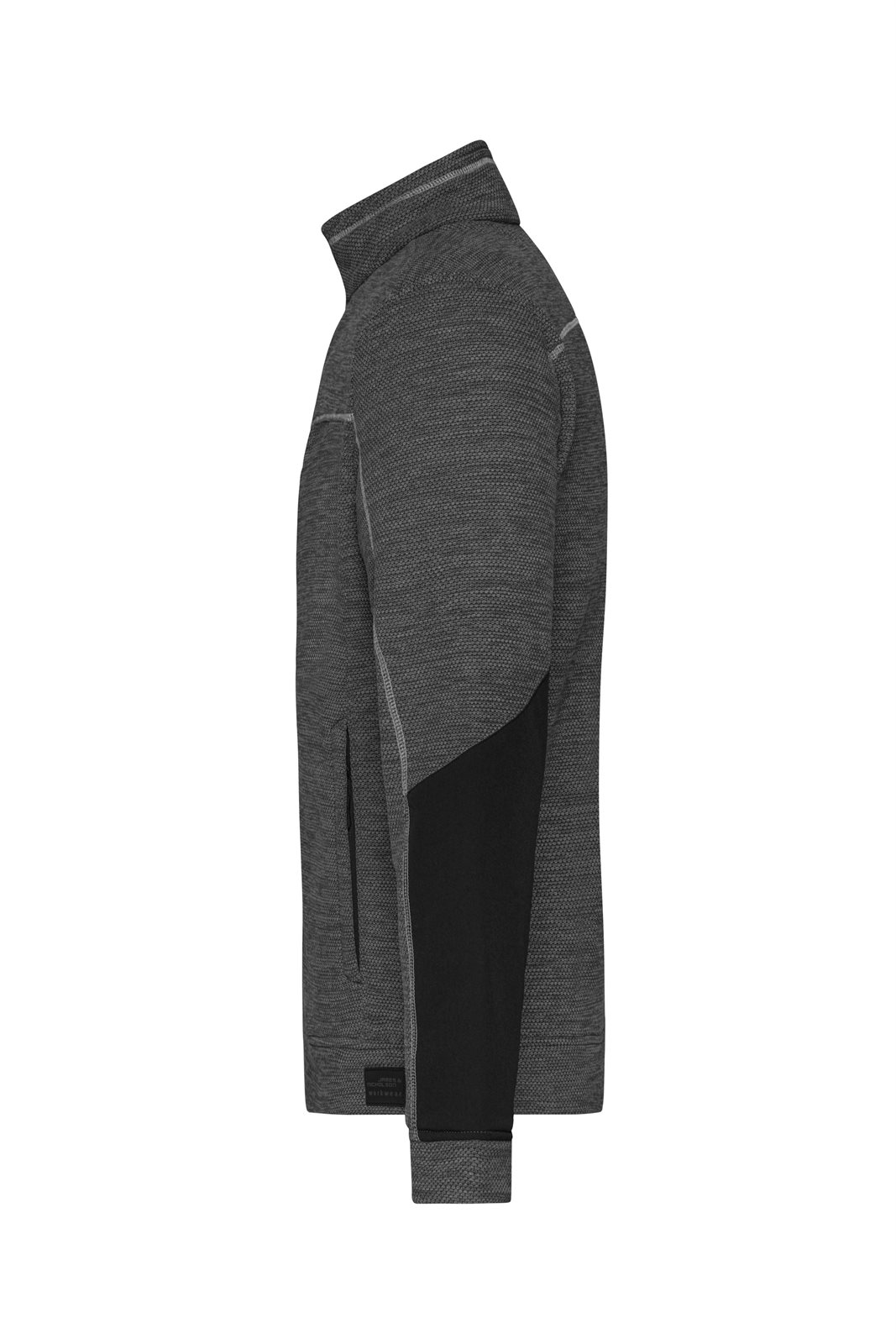 Jacke Herren Schwarz/Grau – Men's Structure Fleece Jacket GRS, Detailansicht
