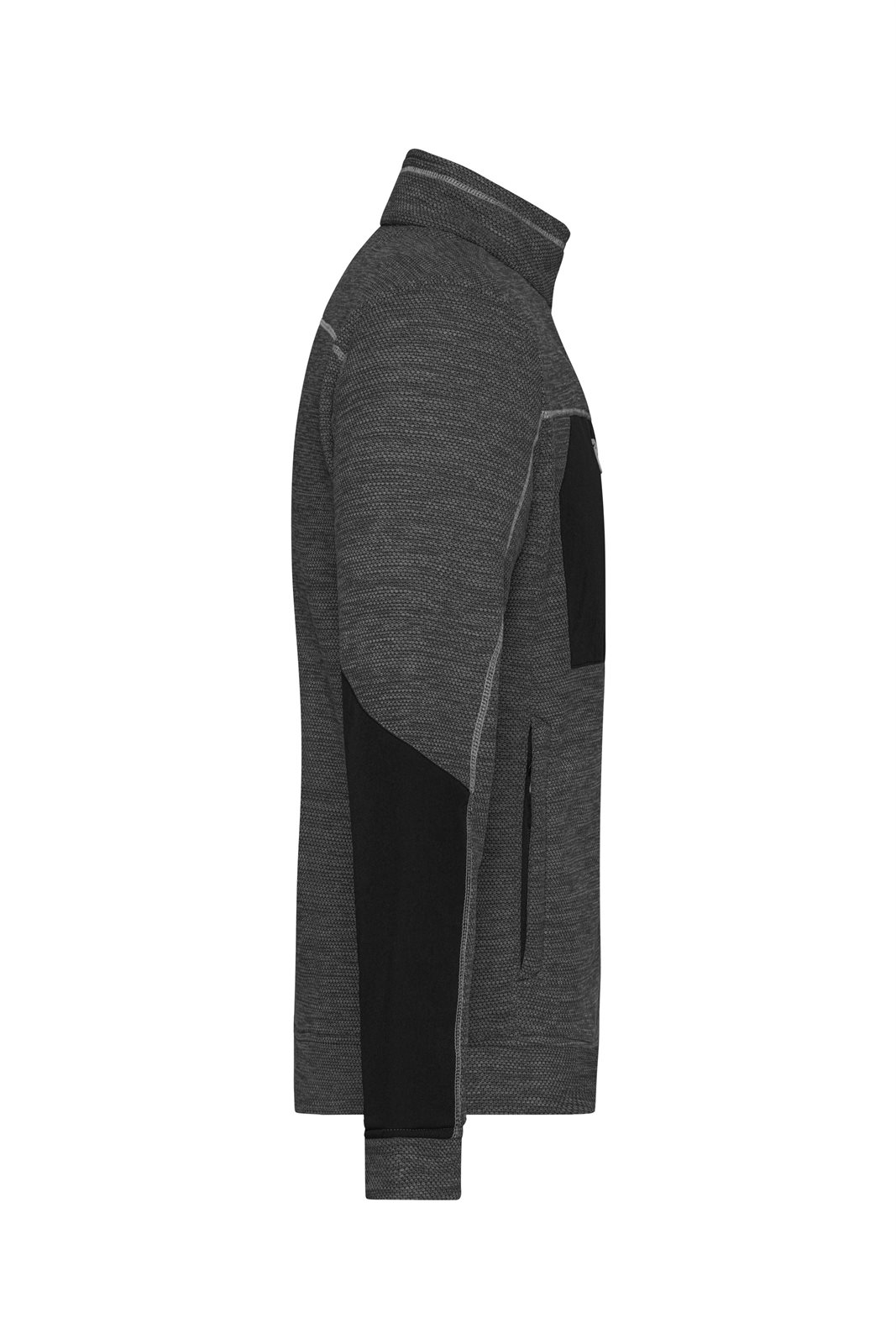 Jacke Herren Schwarz/Grau – Men's Structure Fleece Jacket GRS, Detailansicht