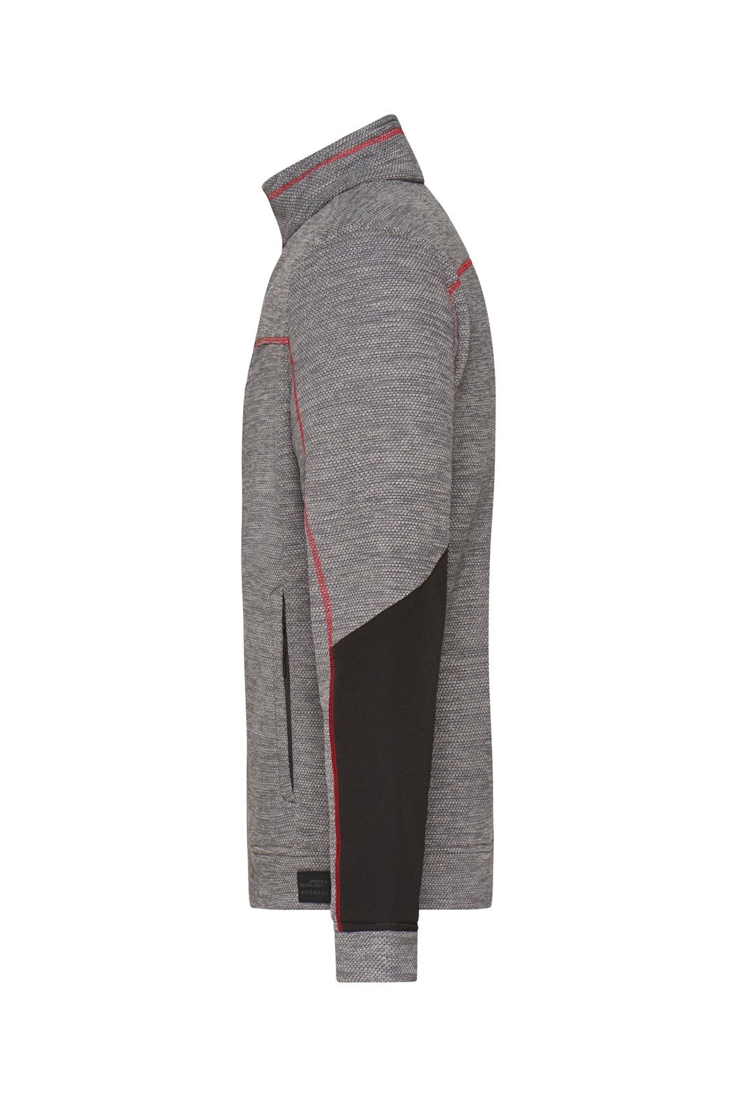 Jacke Herren Grau/Schwarz/Rot – Men's Structure Fleece Jacket GRS, Detailansicht