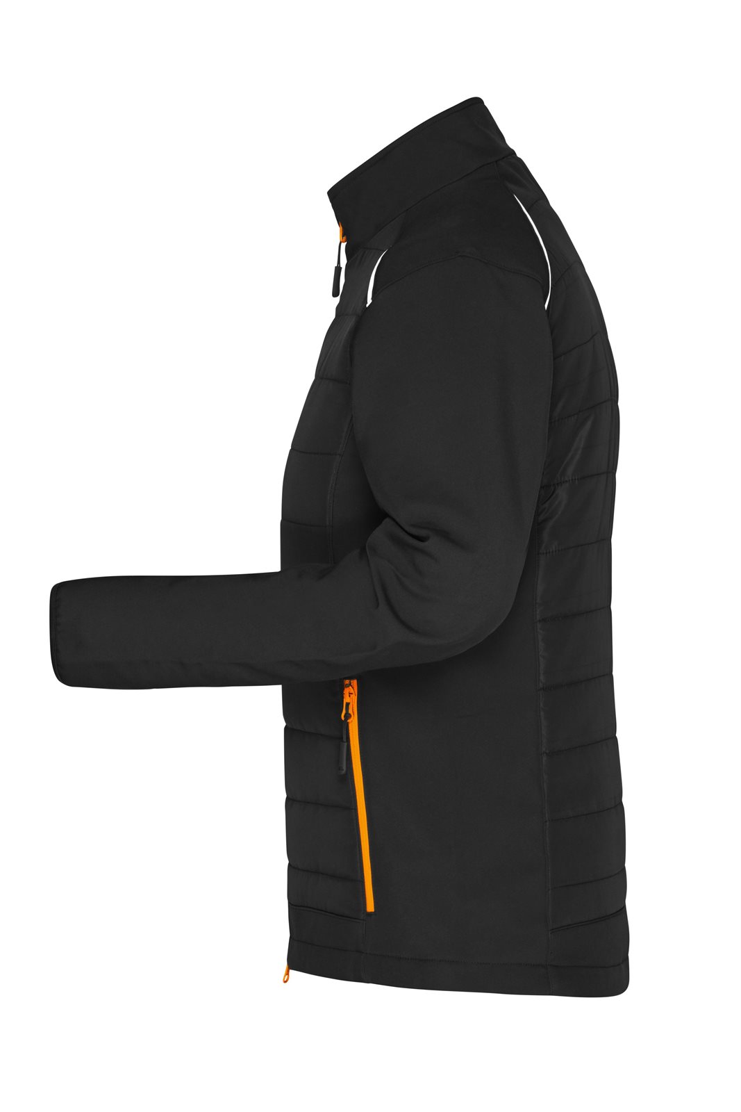 Jacke Damen Schwarz/Orange/Neon – Ladies' Hybrid Jacket GRS, Detailansicht