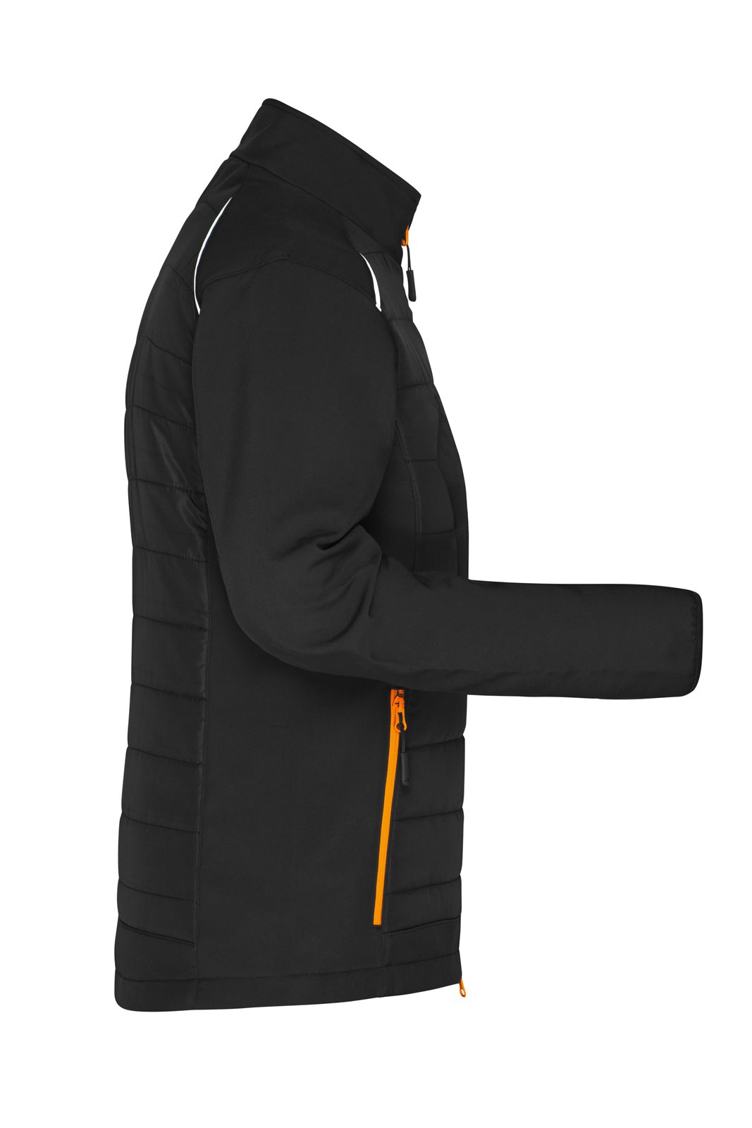 Jacke Damen Schwarz/Orange/Neon – Ladies' Hybrid Jacket GRS, Detailansicht