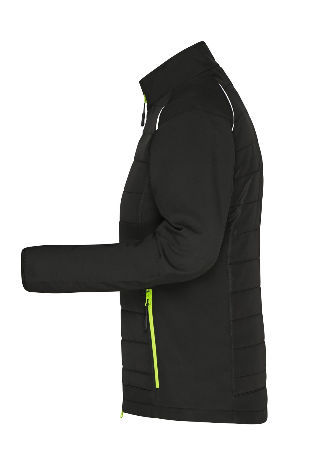 Jacke Damen Schwarz/Gelb/Neon – Ladies' Hybrid Jacket GRS, Detailansicht