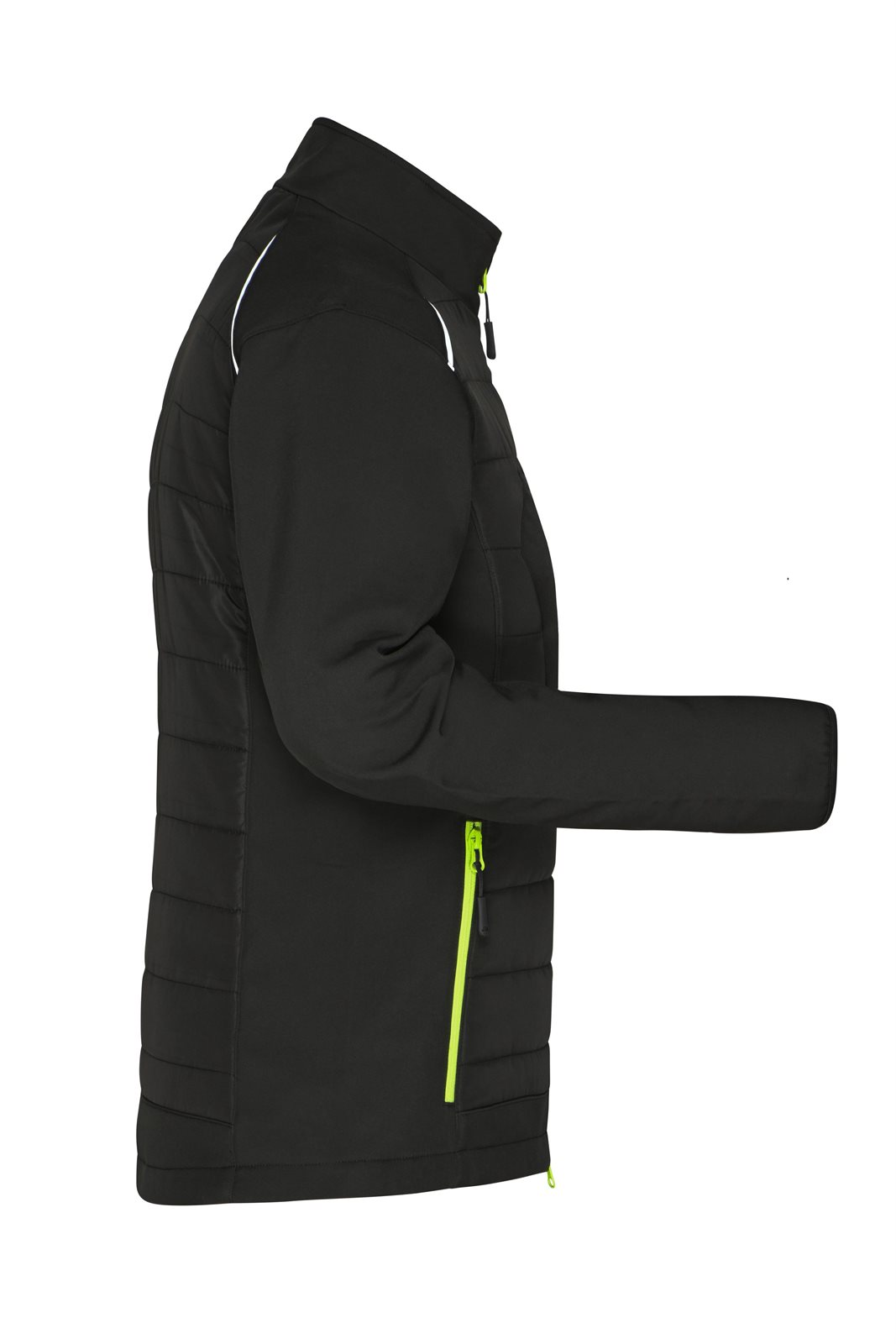 Jacke Damen Schwarz/Gelb/Neon – Ladies' Hybrid Jacket GRS, Detailansicht