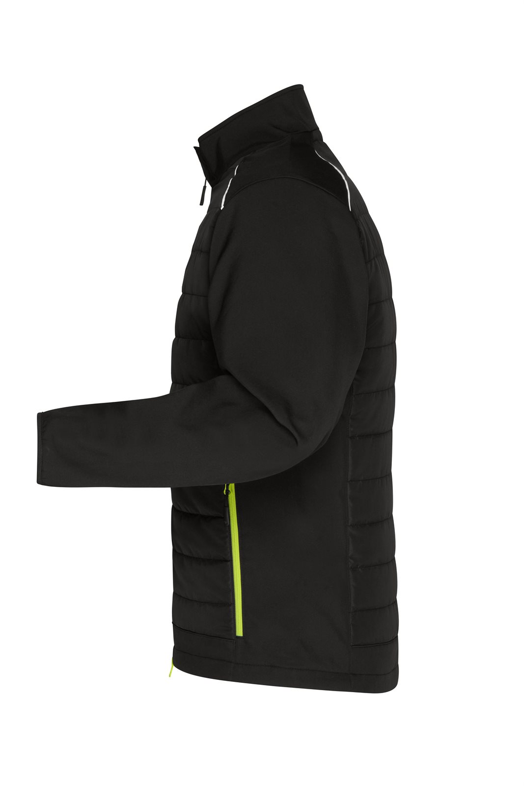 Jacke Herren Schwarz/Gelb/Neon – Men's Hybrid Jacket GRS, Detailansicht