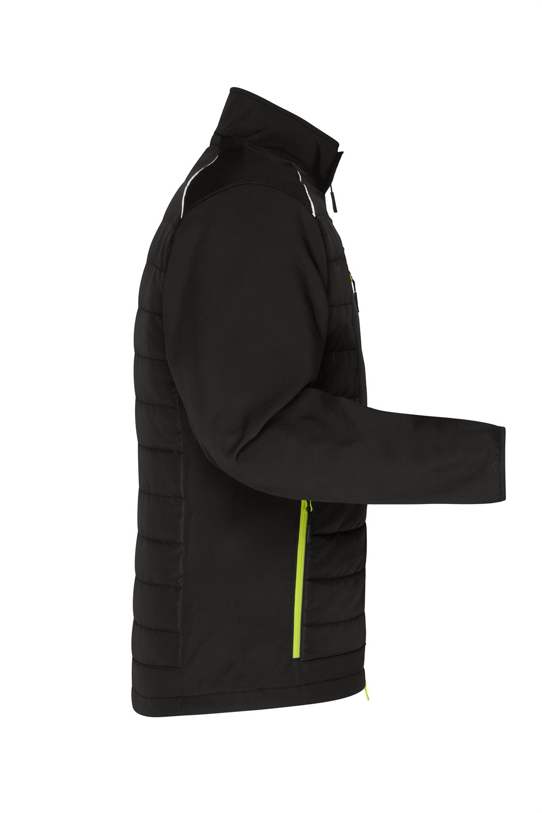 Jacke Herren Schwarz/Gelb/Neon – Men's Hybrid Jacket GRS, Detailansicht
