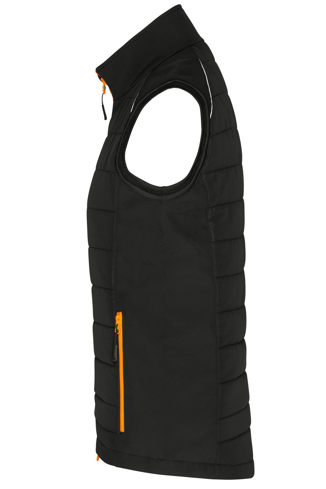 Weste Damen Schwarz/Orange/Neon – Ladies' Hybrid Vest GRS, Detailansicht