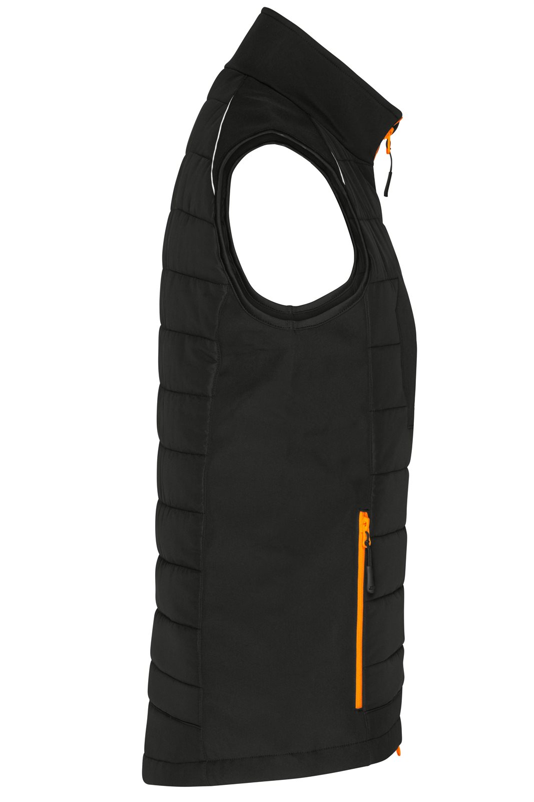 Weste Damen Schwarz/Orange/Neon – Ladies' Hybrid Vest GRS, Detailansicht