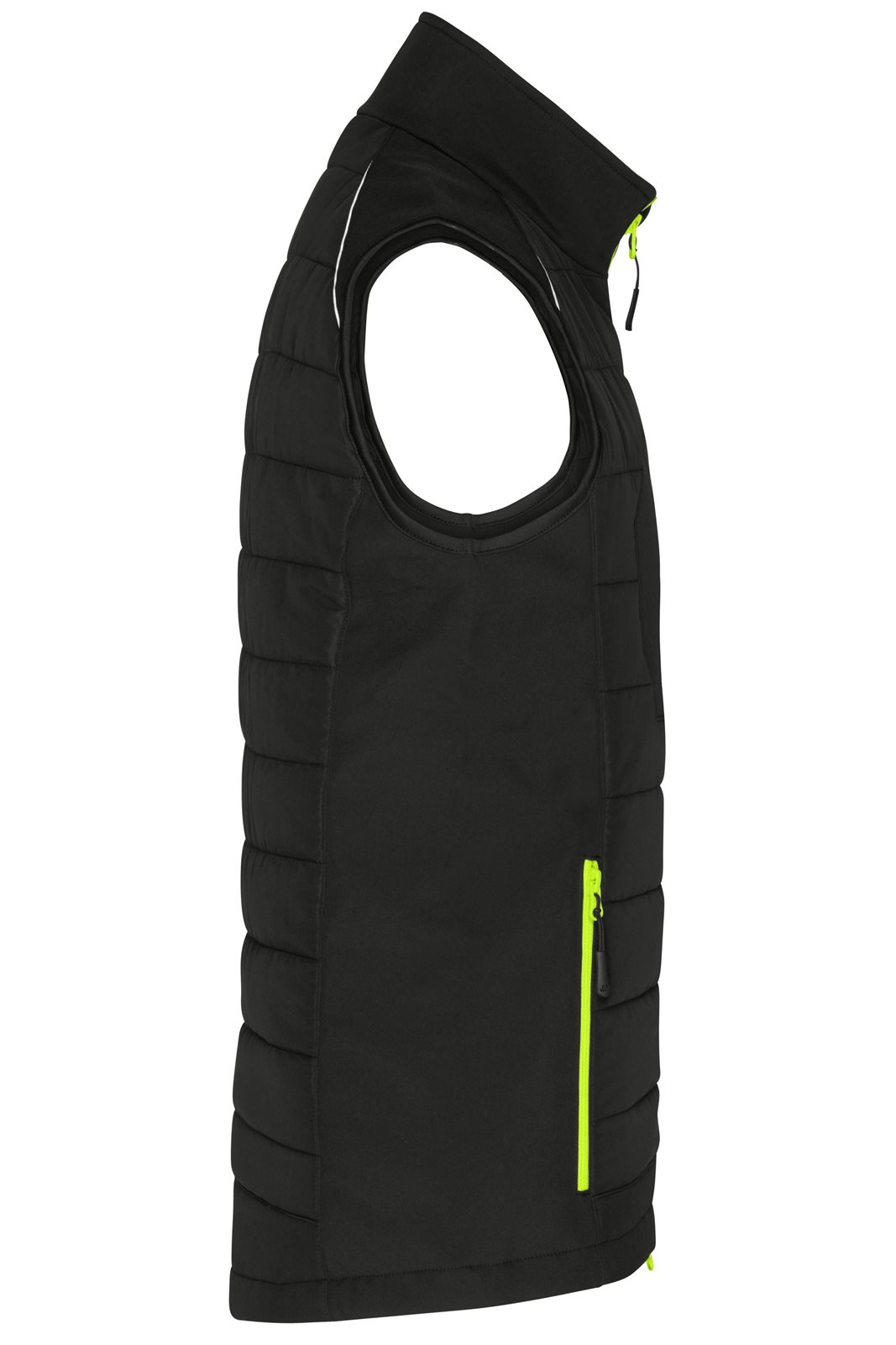 Weste Herren Schwarz/Gelb/Neon – Men's Hybrid Vest GRS, Detailansicht
