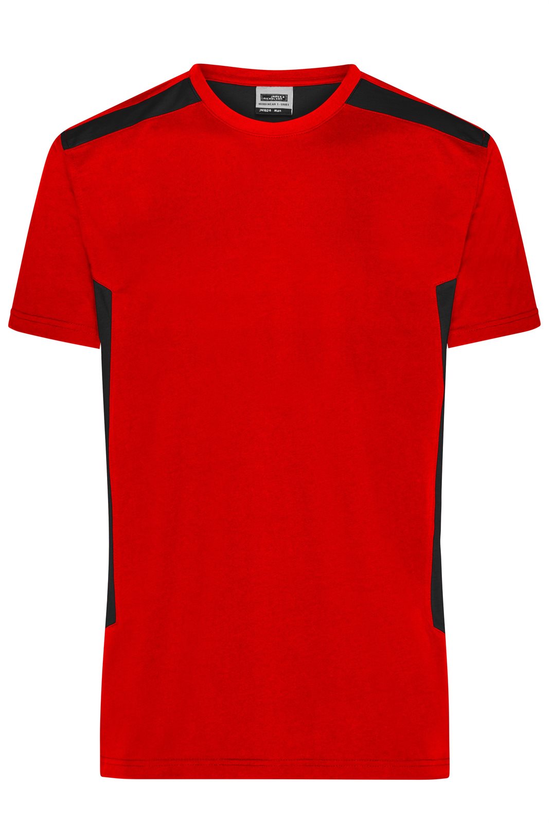 T-Shirt Herren Schwarz/Rot – Men's Workwear T-Shirt - STRONG - GRS & OCS Blended