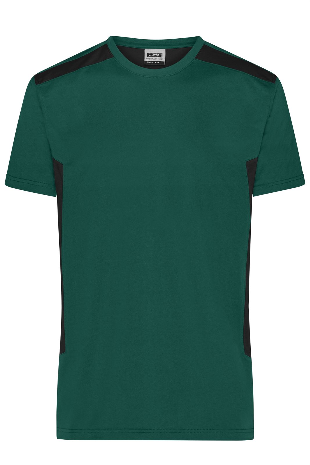 T-Shirt Herren Schwarz/Grün – Men's Workwear T-Shirt - STRONG - GRS & OCS Blended