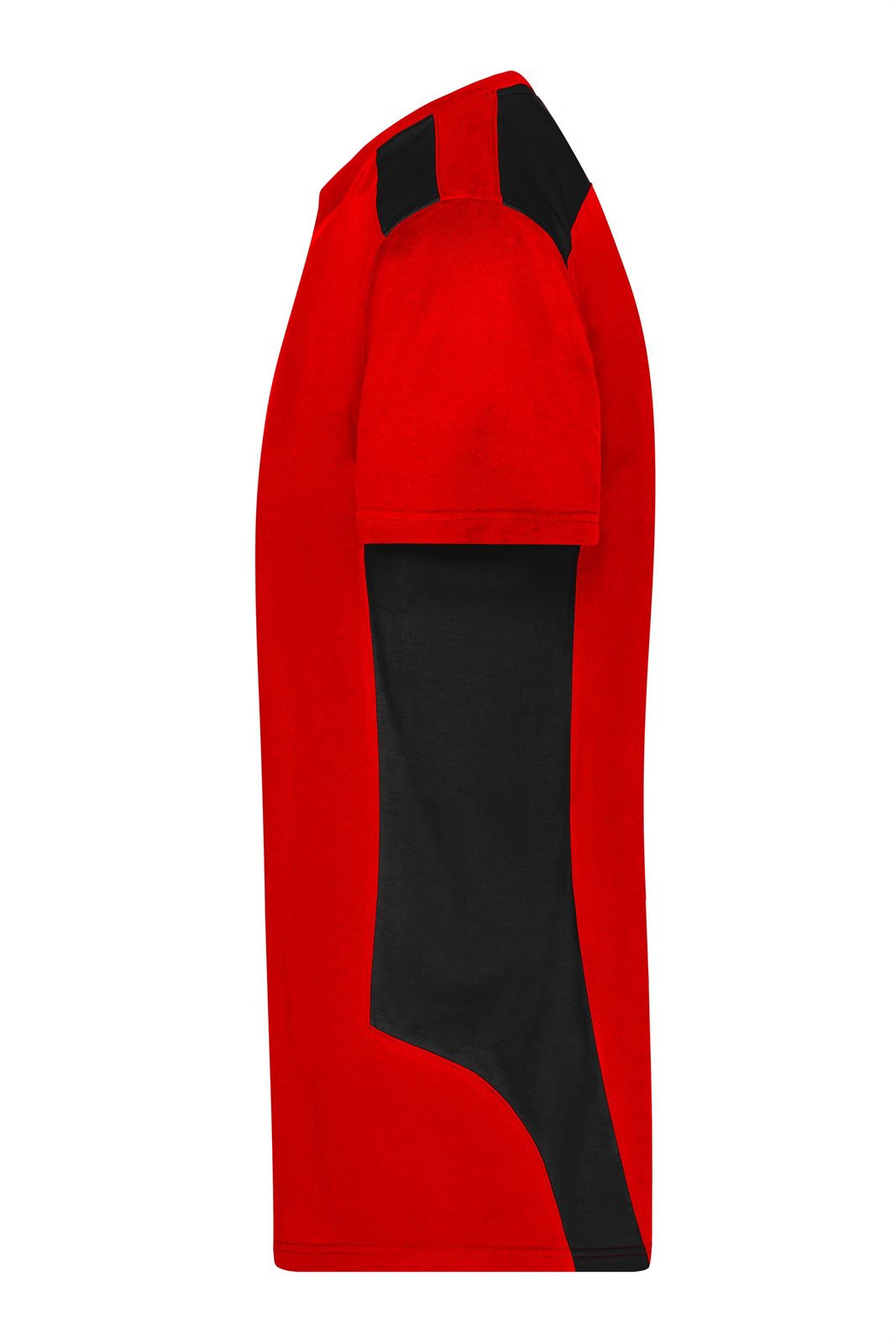 T-Shirt Herren Schwarz/Rot – Men's Workwear T-Shirt - STRONG - GRS & OCS Blended, Detailansicht