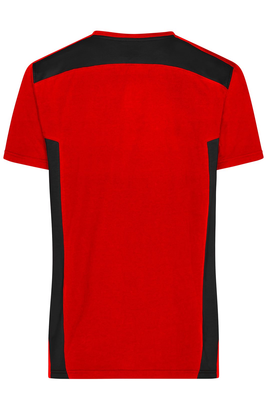 T-Shirt Herren Schwarz/Rot – Men's Workwear T-Shirt - STRONG - GRS & OCS Blended, Detailansicht