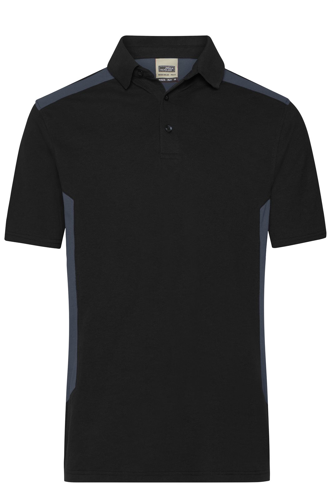 Poloshirt Herren Schwarz/Grau – Men's Workwear Polo - STRONG - GRS & OCS Blended