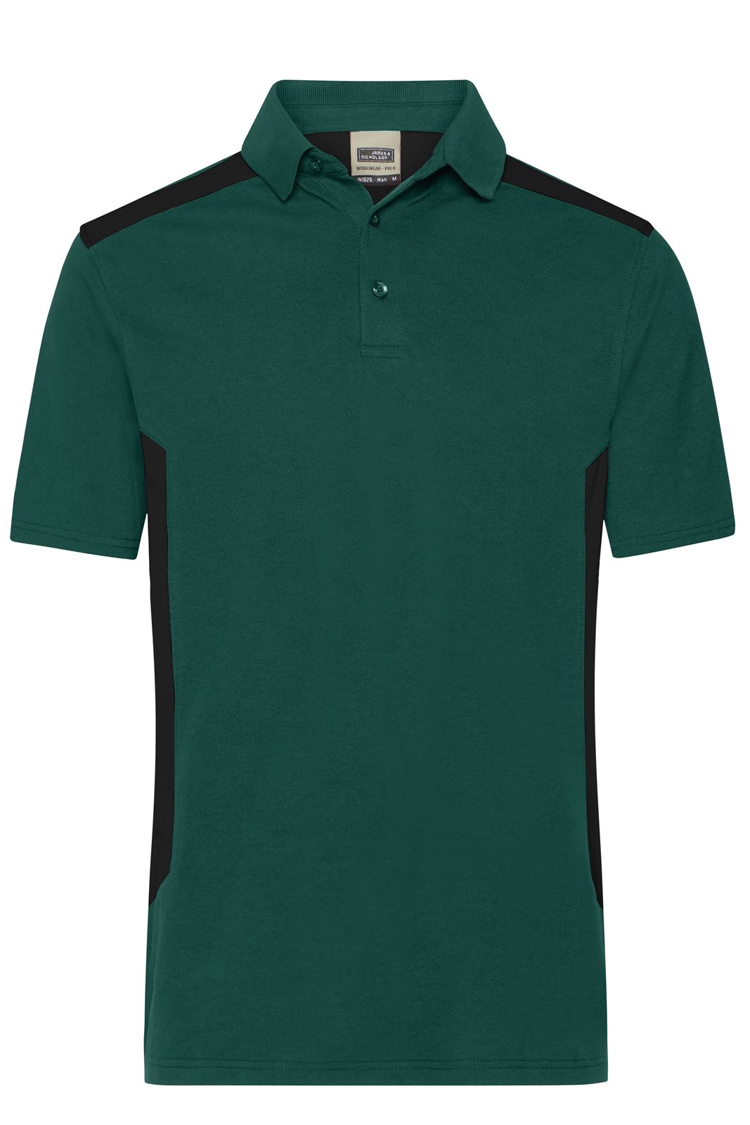 Poloshirt Herren Schwarz/Grün – Men's Workwear Polo - STRONG - GRS & OCS Blended