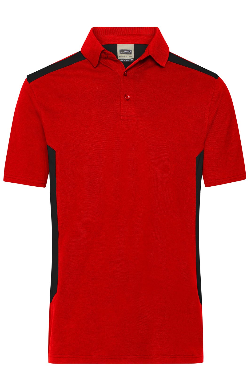 Poloshirt Herren Schwarz/Rot – Men's Workwear Polo - STRONG - GRS & OCS Blended