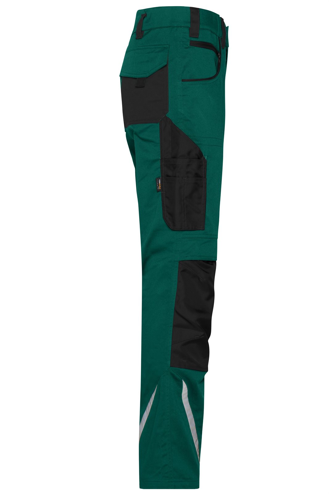 Hose Unisex Schwarz/Grün – Workwear Pants Slim Line - STRONG - GRS, Detailansicht