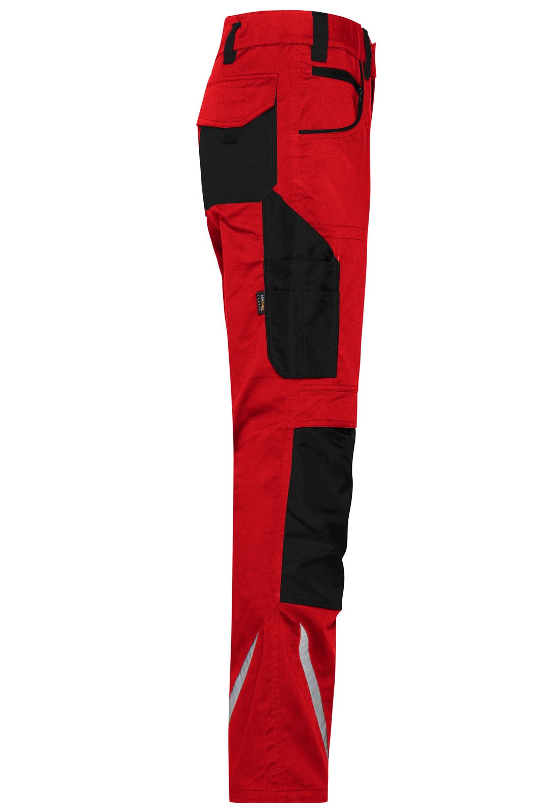 Hose Unisex Schwarz/Rot – Workwear Pants Slim Line - STRONG - GRS, Detailansicht