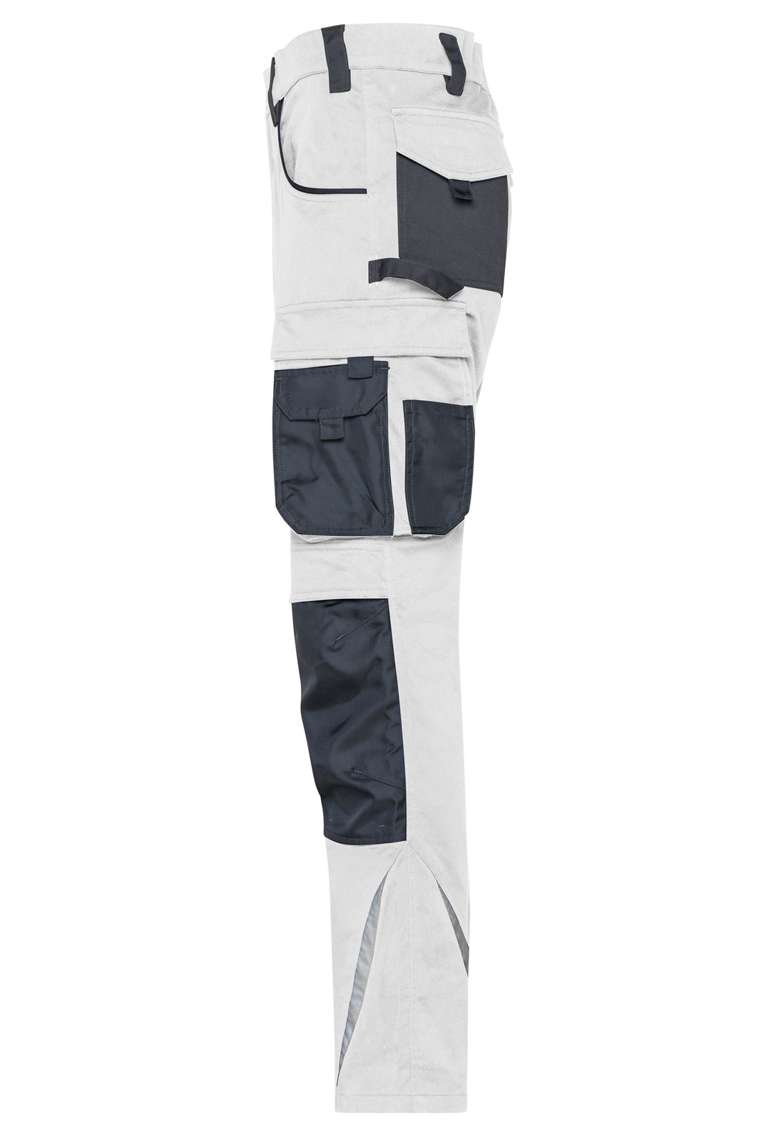 Hose Unisex Weiß/Grau – Workwear Pants Slim Line - STRONG - GRS, Detailansicht