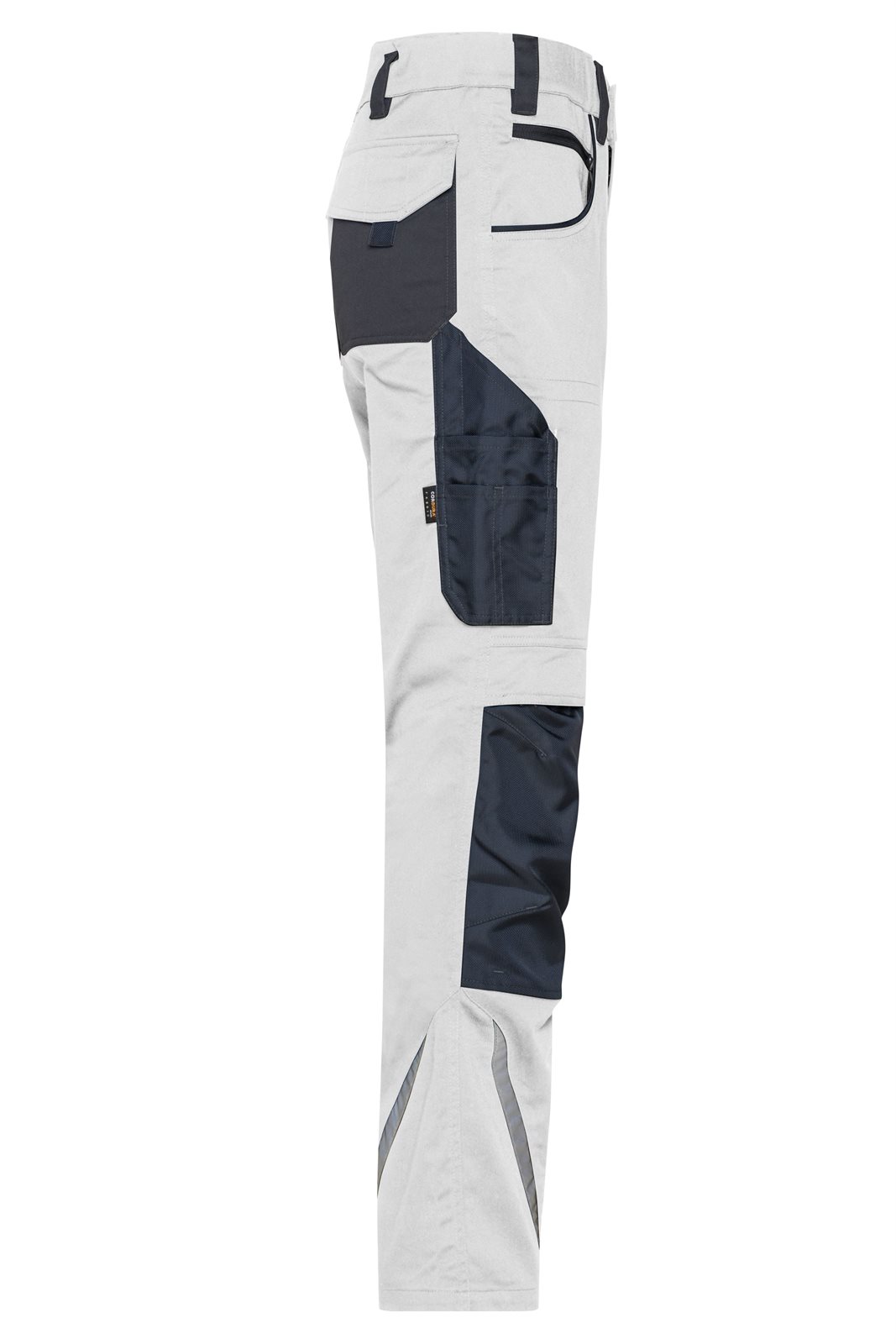 Hose Unisex Weiß/Grau – Workwear Pants Slim Line - STRONG - GRS, Detailansicht