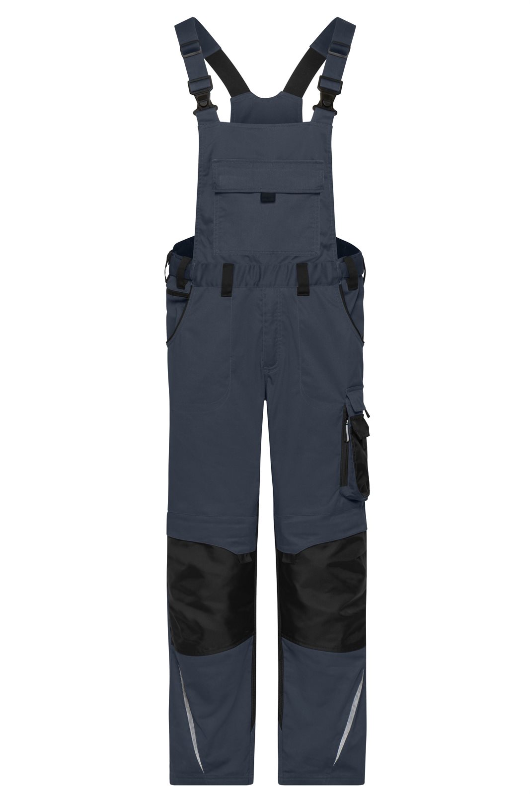 Hose Unisex Schwarz/Grau – Workwear Pants with Bib - STRONG - GRS