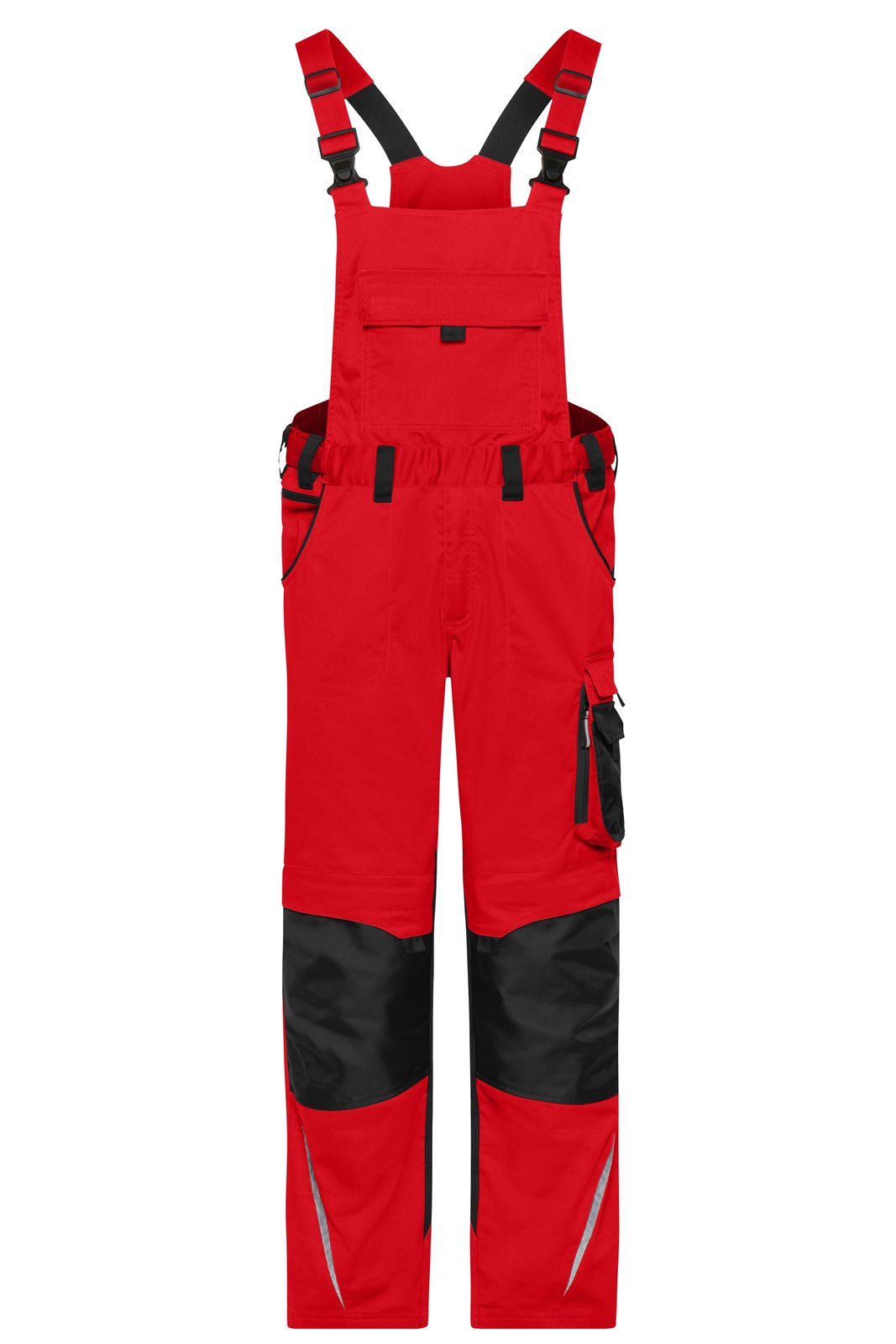 Hose Unisex Schwarz/Rot – Workwear Pants with Bib - STRONG - GRS