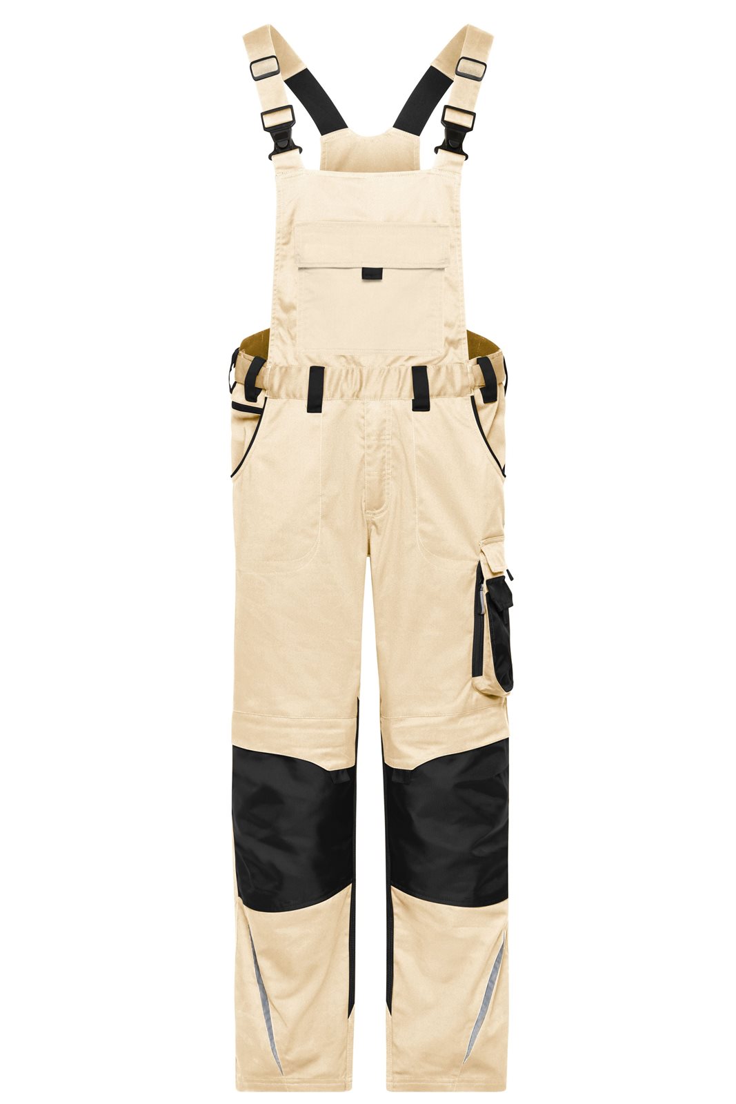 Hose Unisex Schwarz/Braun/Grau – Workwear Pants with Bib - STRONG - GRS