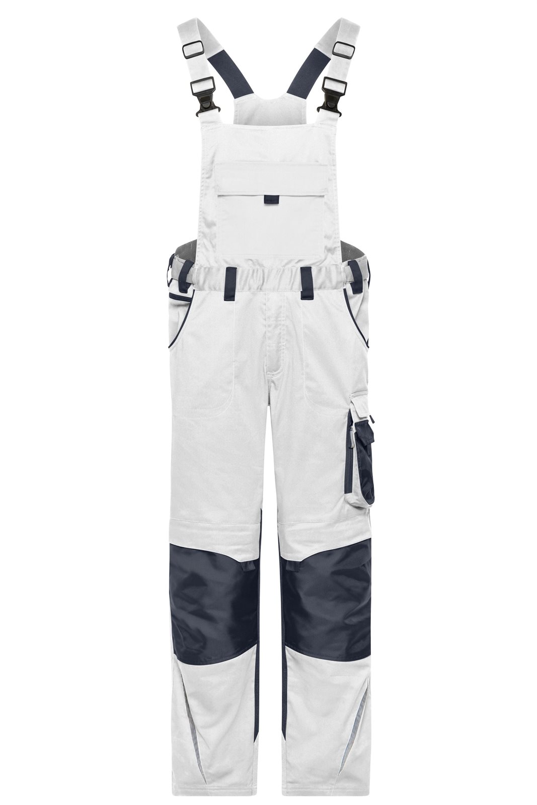 Hose Unisex Weiß/Grau – Workwear Pants with Bib - STRONG - GRS