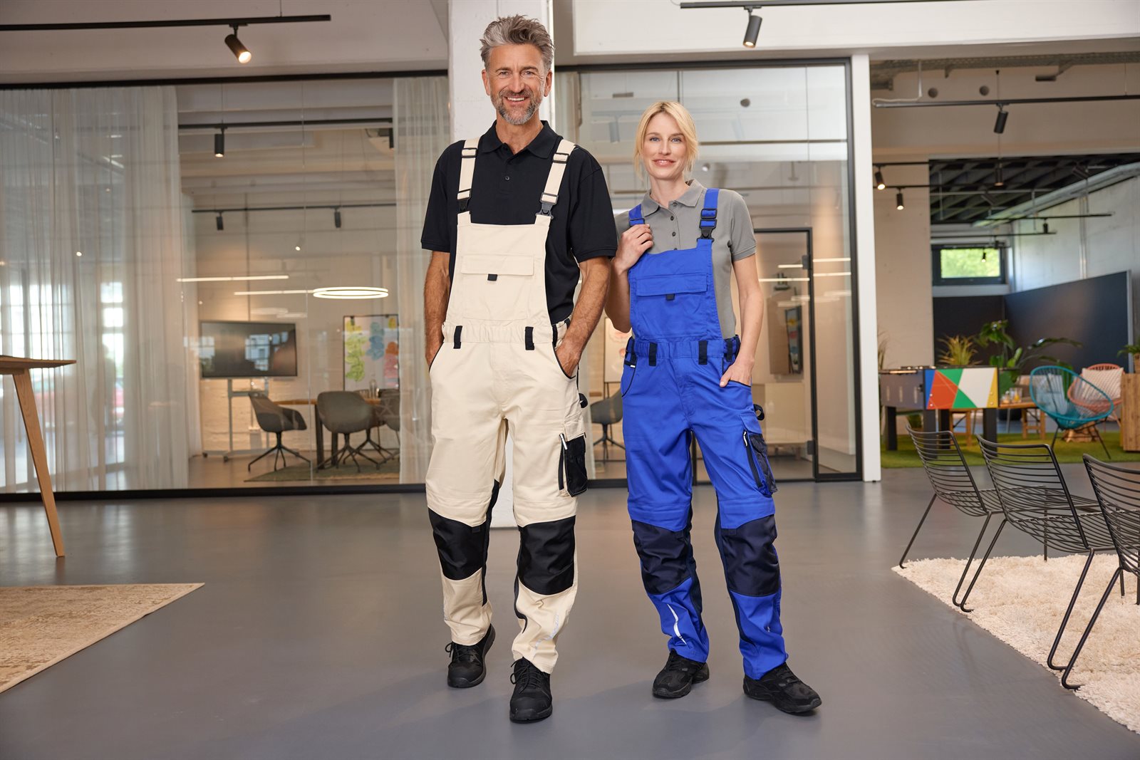 Hose Unisex – Workwear Pants with Bib - STRONG - GRS, Detailansicht