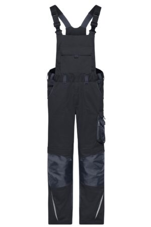 Hose Unisex Schwarz/Grau – Workwear Pants with Bib - STRONG - GRS
