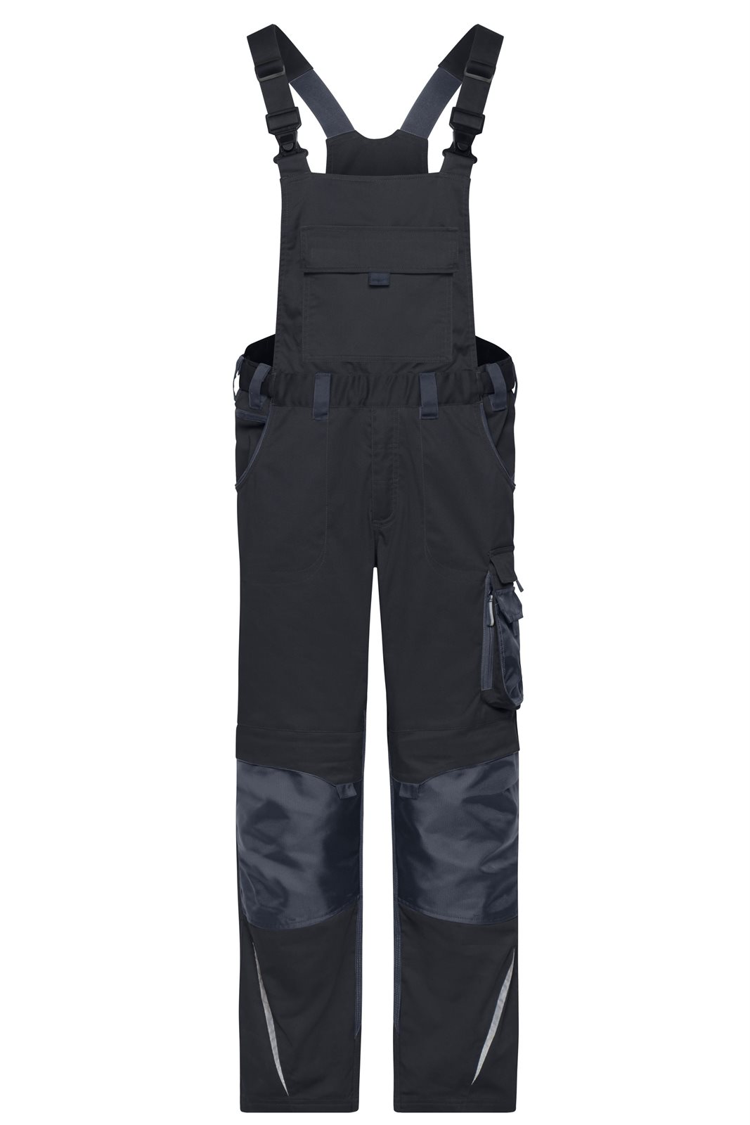 Hose Unisex Schwarz/Grau – Workwear Pants with Bib - STRONG - GRS