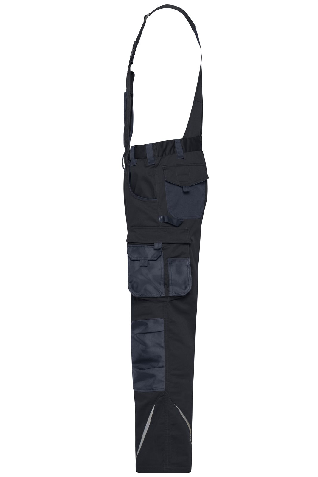 Hose Unisex Schwarz/Grau – Workwear Pants with Bib - STRONG - GRS, Detailansicht