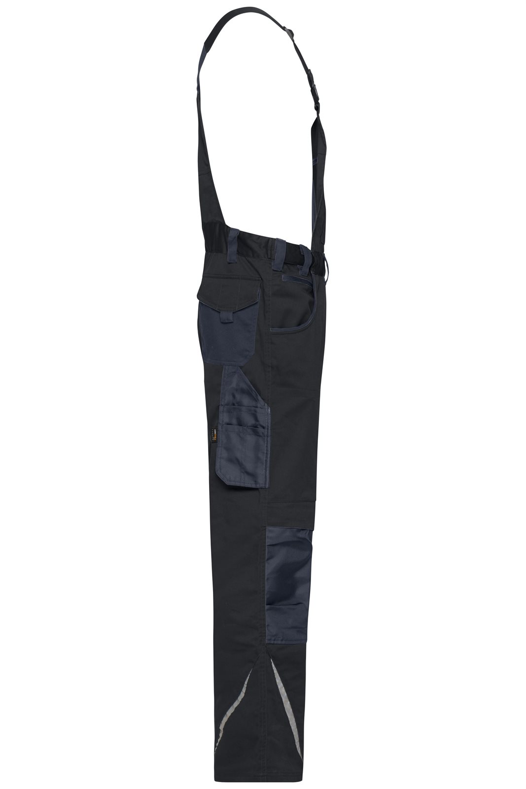 Hose Unisex Schwarz/Grau – Workwear Pants with Bib - STRONG - GRS, Detailansicht