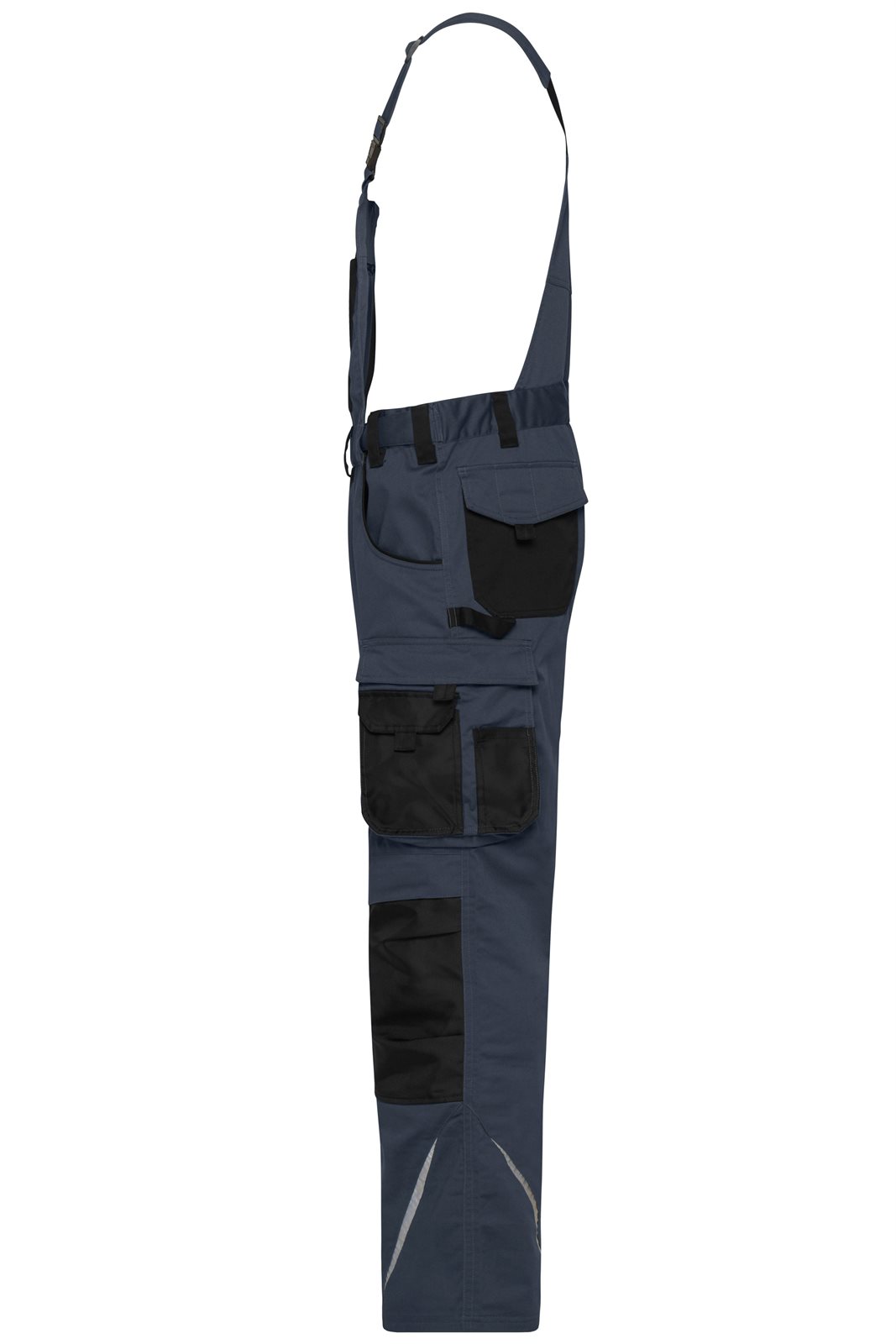 Hose Unisex Schwarz/Grau – Workwear Pants with Bib - STRONG - GRS, Detailansicht