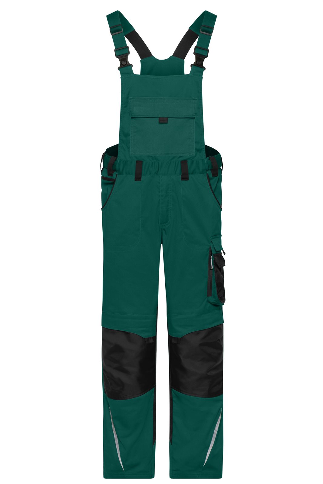 Hose Unisex Schwarz/Grün – Workwear Pants with Bib - STRONG - GRS