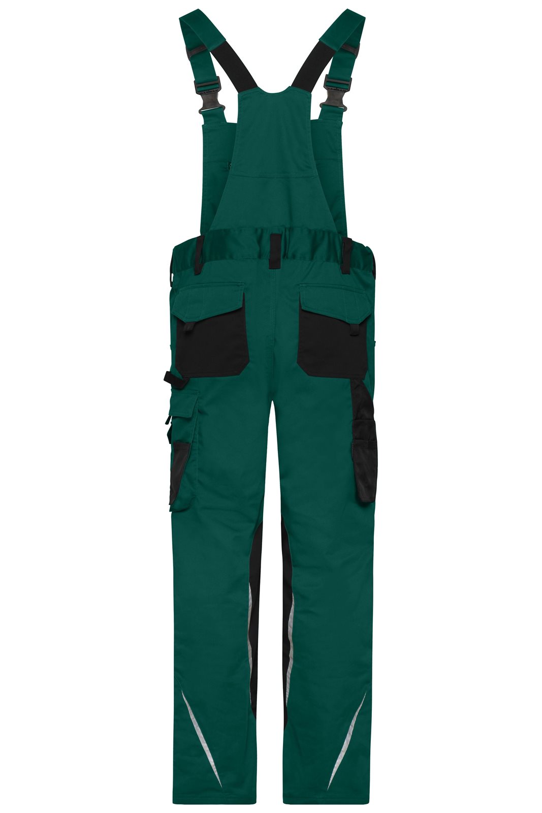 Hose Unisex Schwarz/Grün – Workwear Pants with Bib - STRONG - GRS, Detailansicht
