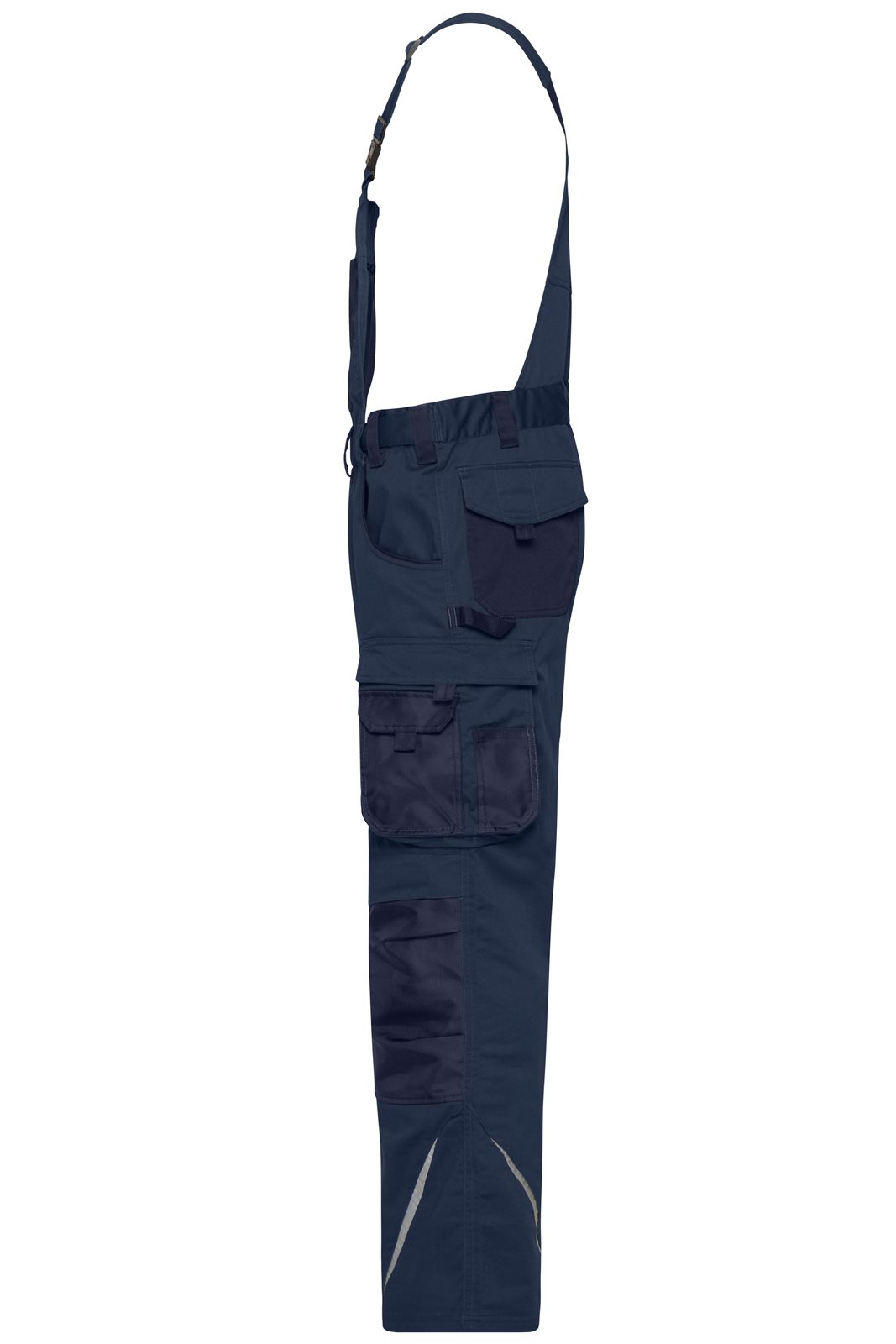 Hose Unisex Blau – Workwear Pants with Bib - STRONG - GRS, Detailansicht
