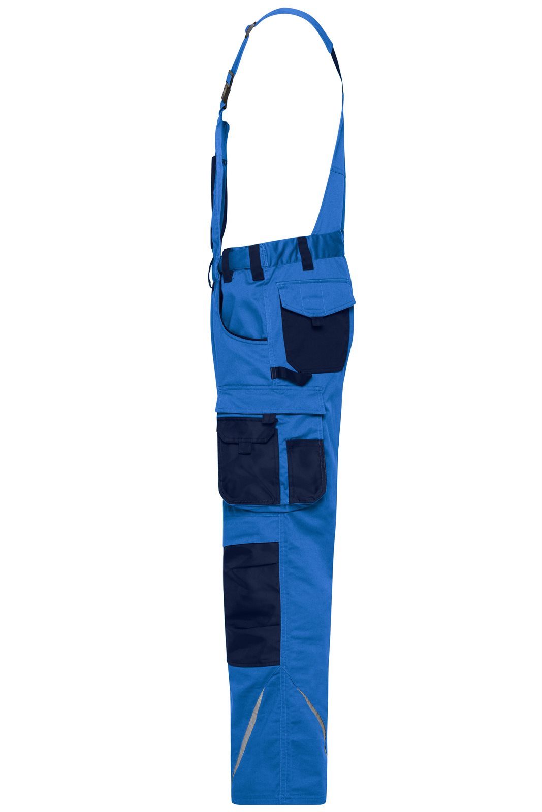 Hose Unisex Blau – Workwear Pants with Bib - STRONG - GRS, Detailansicht
