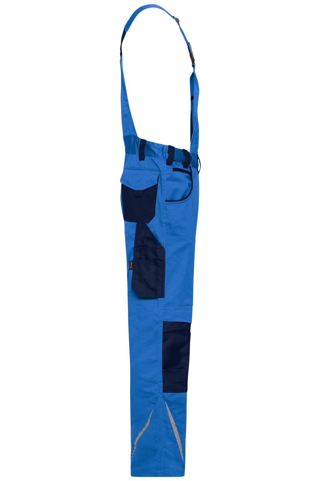 Hose Unisex Blau – Workwear Pants with Bib - STRONG - GRS, Detailansicht