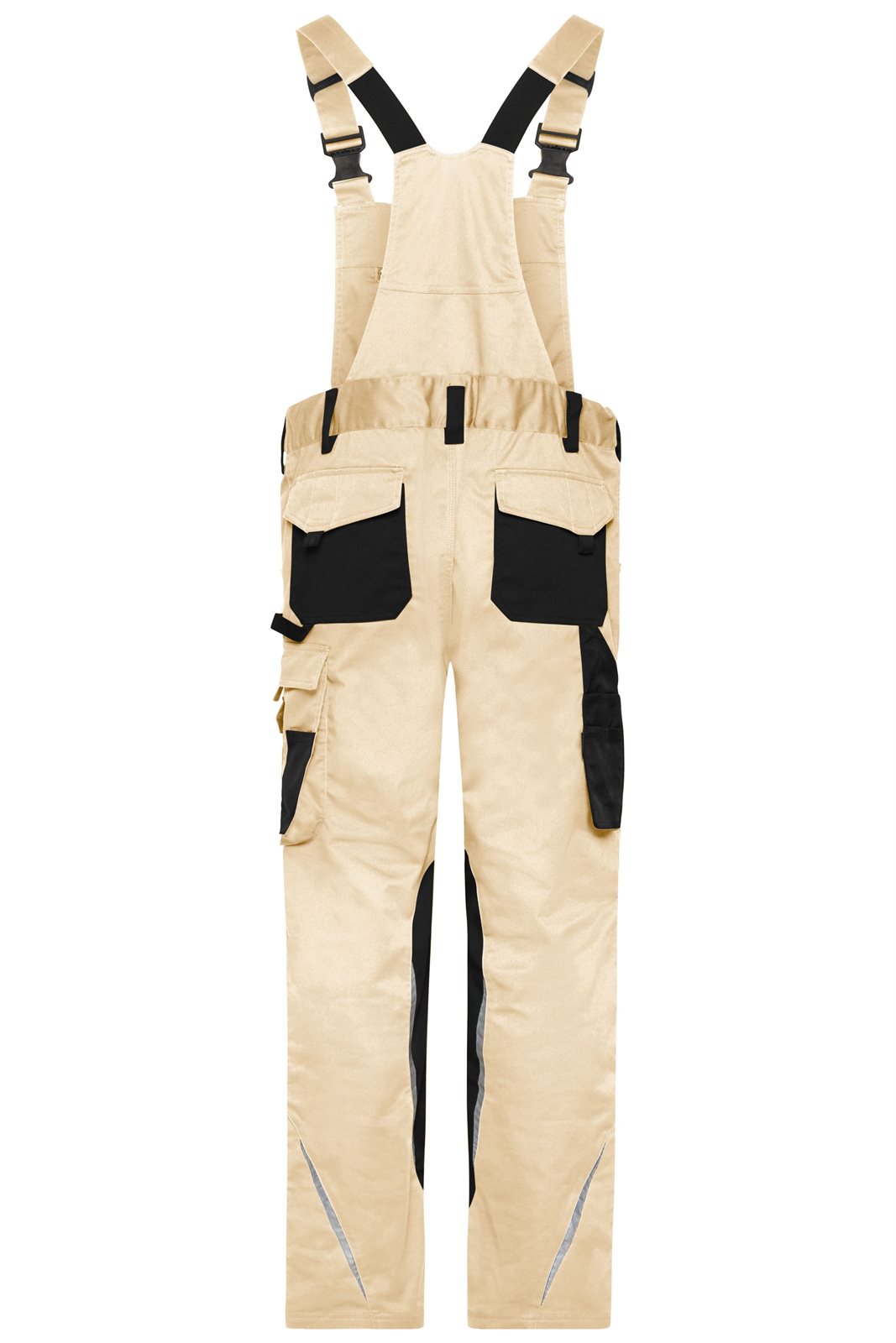 Hose Unisex Schwarz/Braun/Grau – Workwear Pants with Bib - STRONG - GRS, Detailansicht