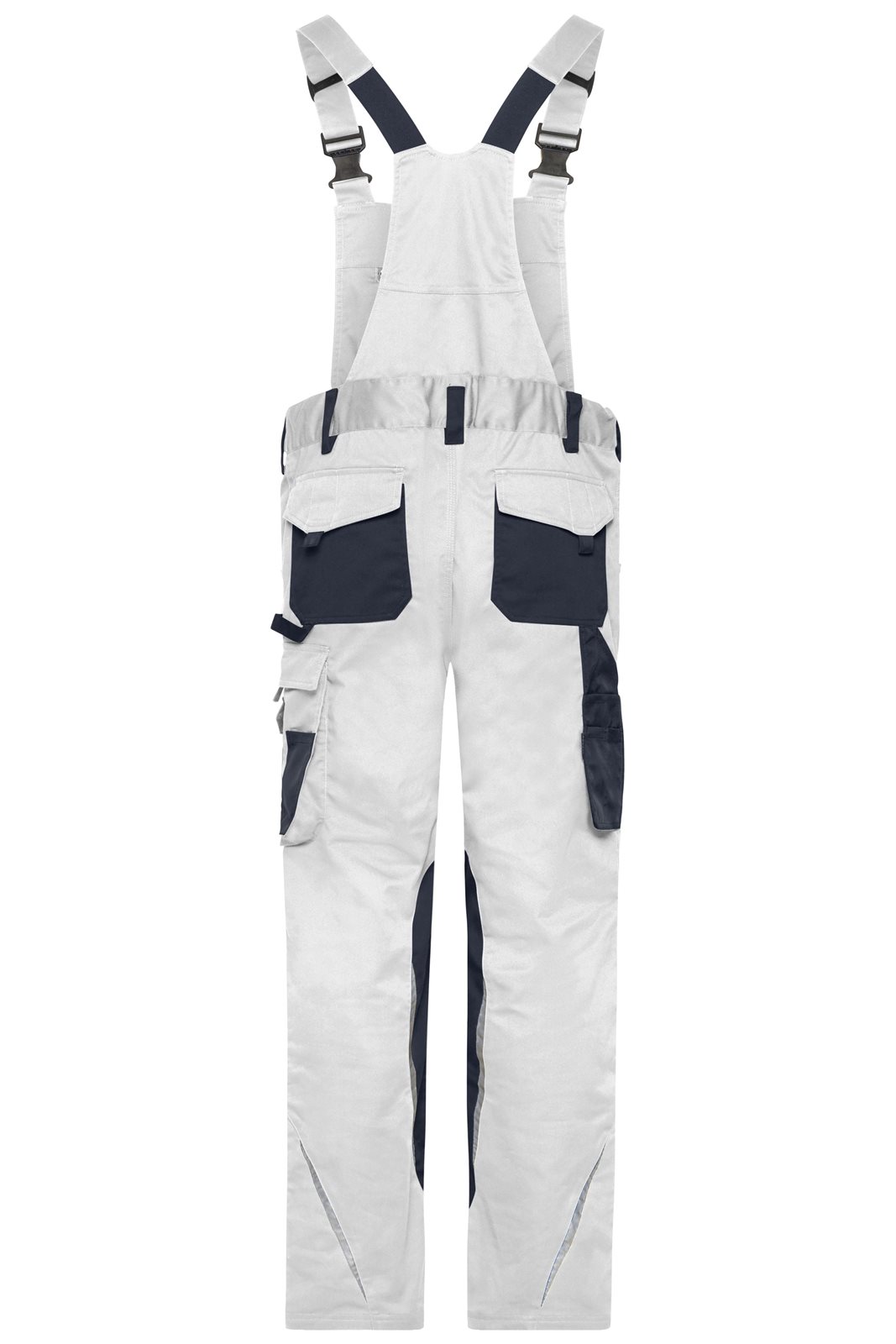 Hose Unisex Weiß/Grau – Workwear Pants with Bib - STRONG - GRS, Detailansicht