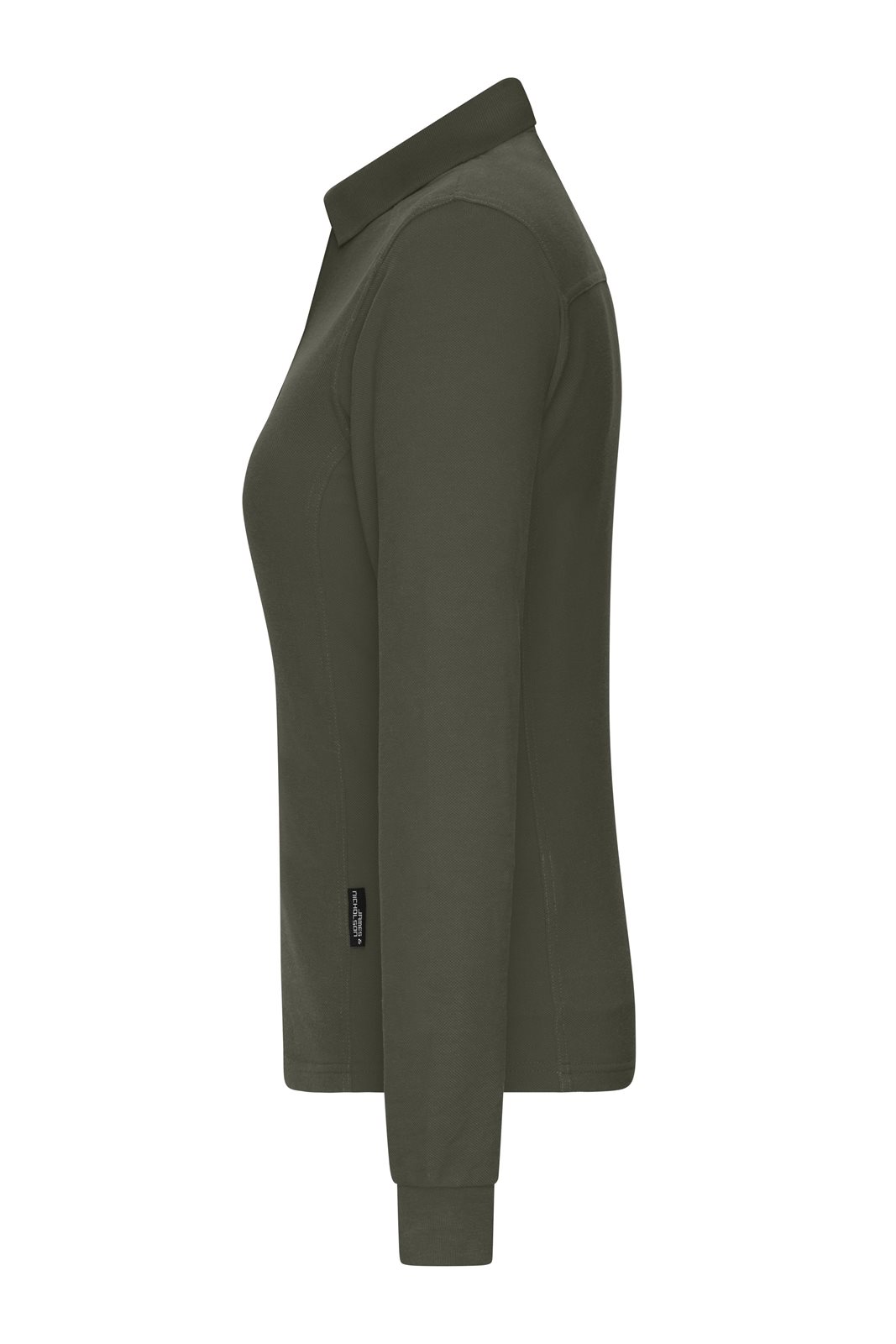 Poloshirt Damen Braun/Grün/Oliv – Ladies' Workwear-Long-Sleeved Polo OCS Blended, Detailansicht
