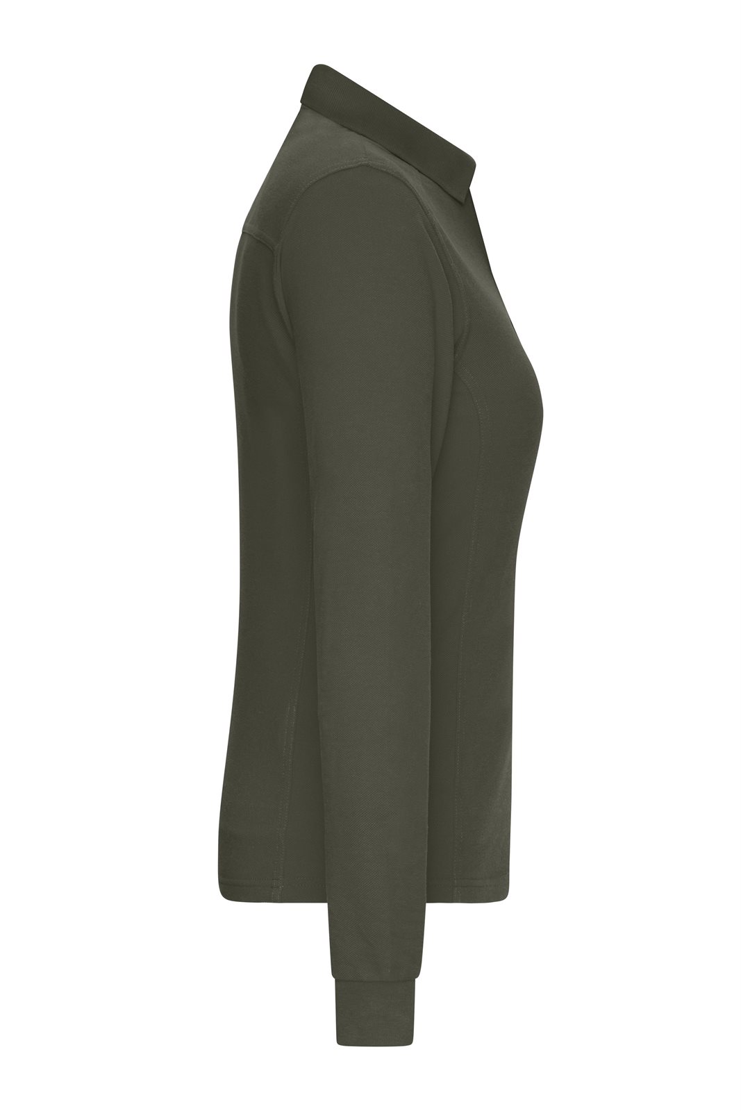 Poloshirt Damen Braun/Grün/Oliv – Ladies' Workwear-Long-Sleeved Polo OCS Blended, Detailansicht