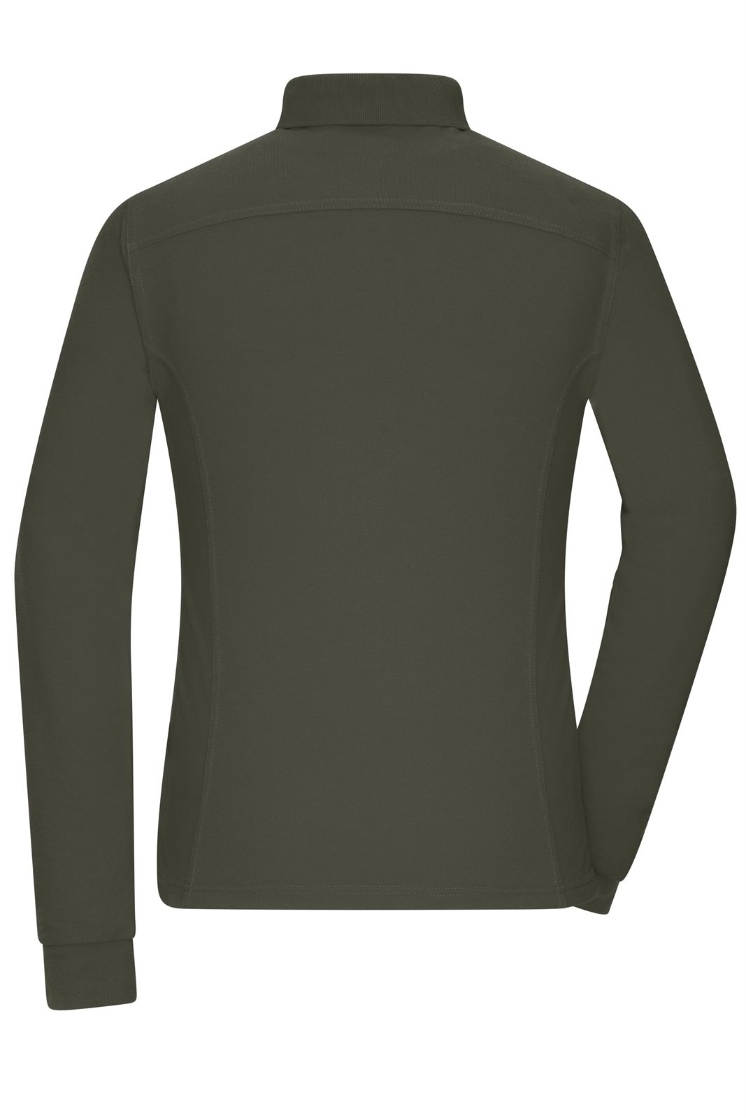 Poloshirt Damen Braun/Grün/Oliv – Ladies' Workwear-Long-Sleeved Polo OCS Blended, Detailansicht