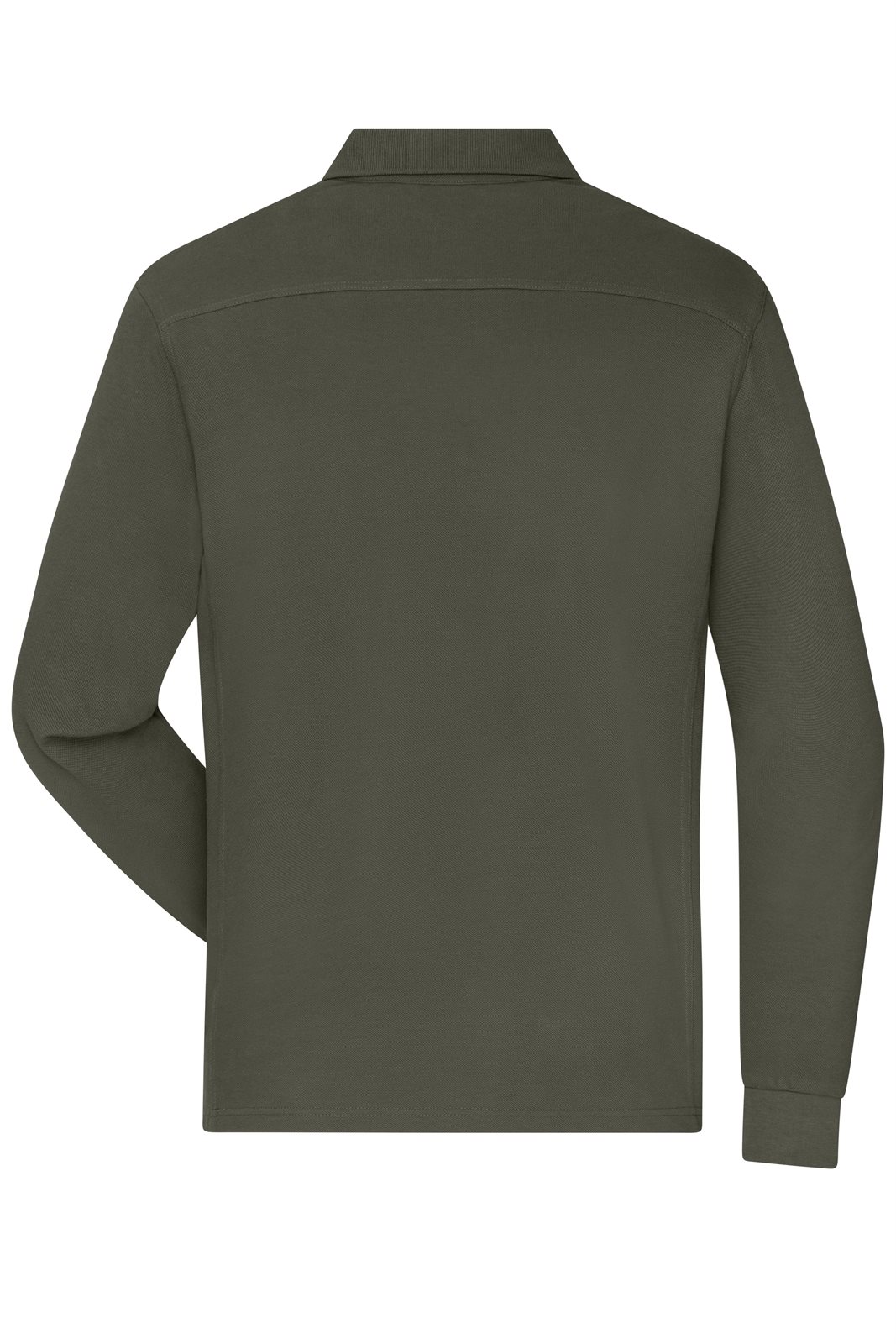 Poloshirt Herren Braun/Grün/Oliv – Men's Workwear-Long-Sleeved Polo OCS Blended, Detailansicht