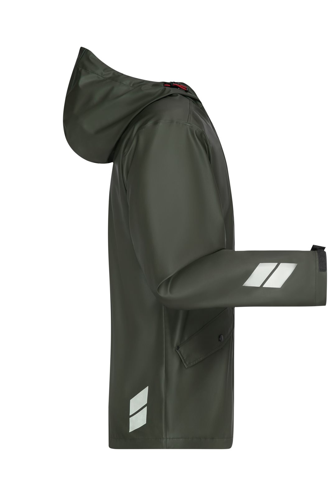 Jacke Unisex Braun/Grün/Oliv – Worker Rain-Jacket, Detailansicht