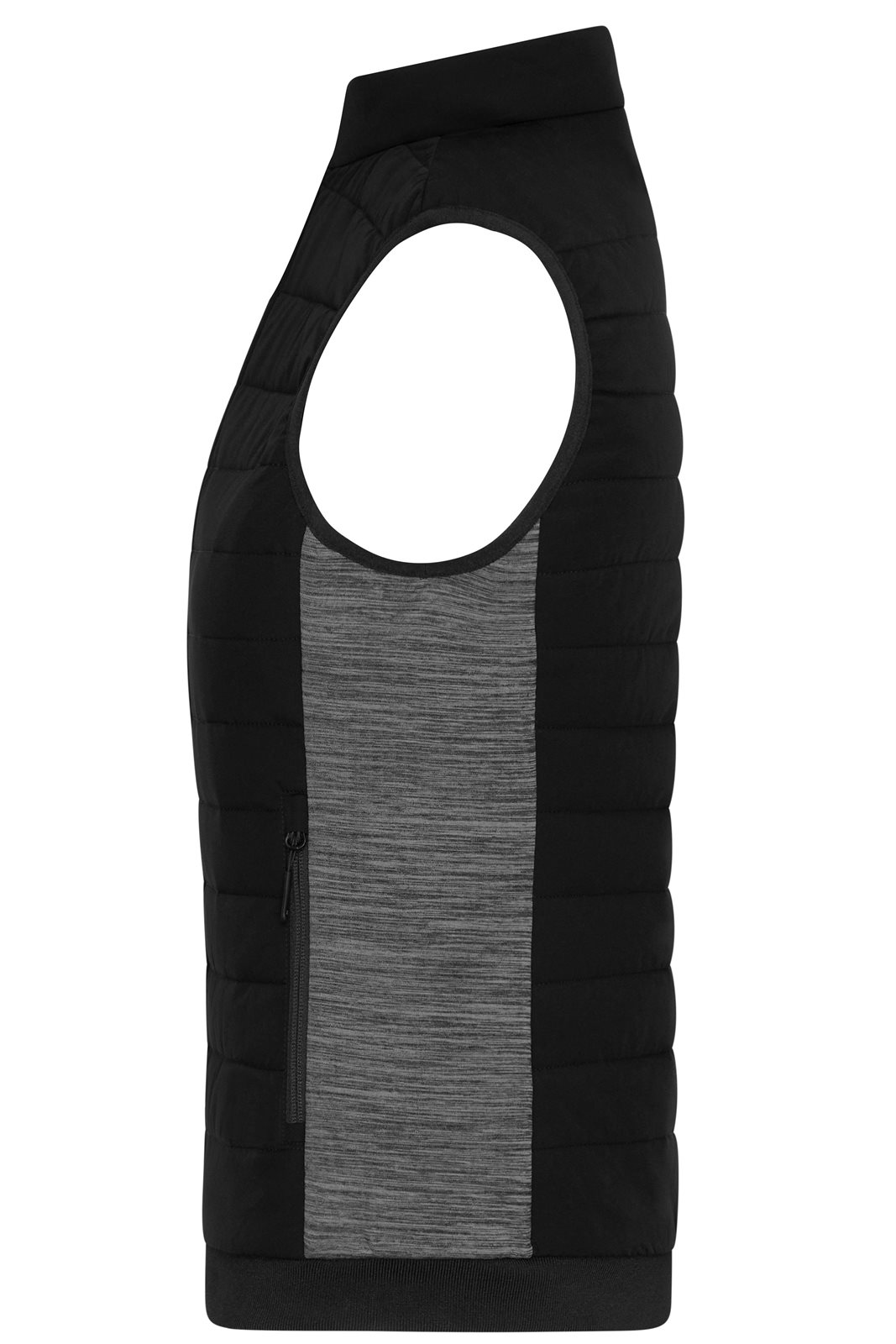 Weste Damen Schwarz/Grau – Ladies' Padded Hybrid Vest, Detailansicht