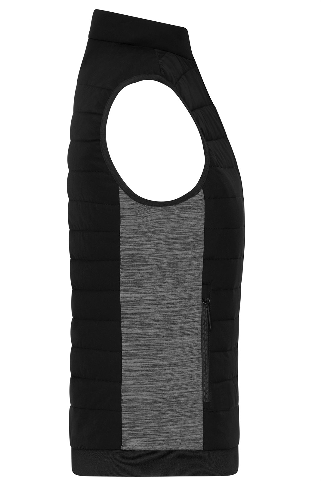 Weste Damen Schwarz/Grau – Ladies' Padded Hybrid Vest, Detailansicht